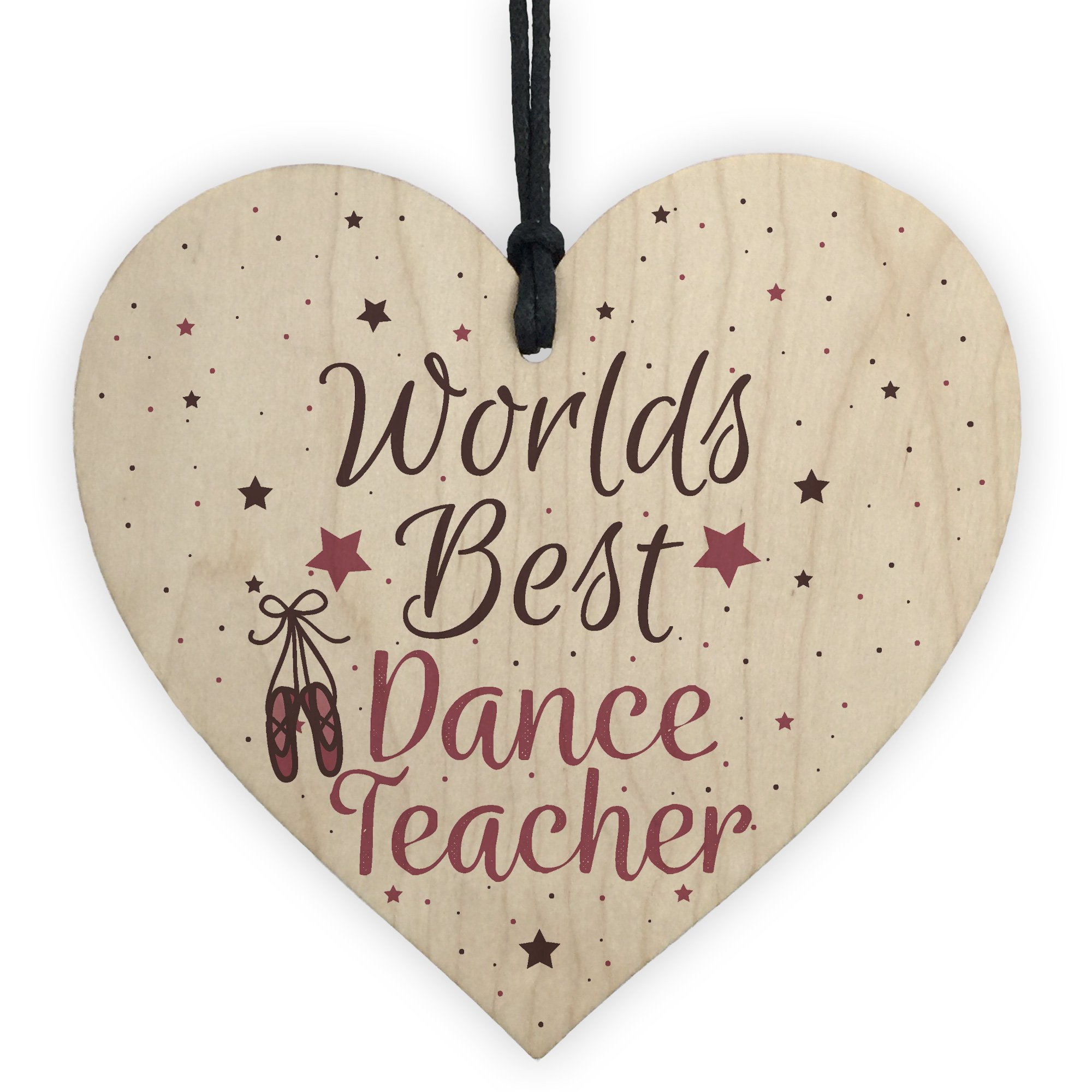 Red Ocean Dance Teacher Ballet Best Coach Wooden Heart Thank You Leaving Present Friendship Gift