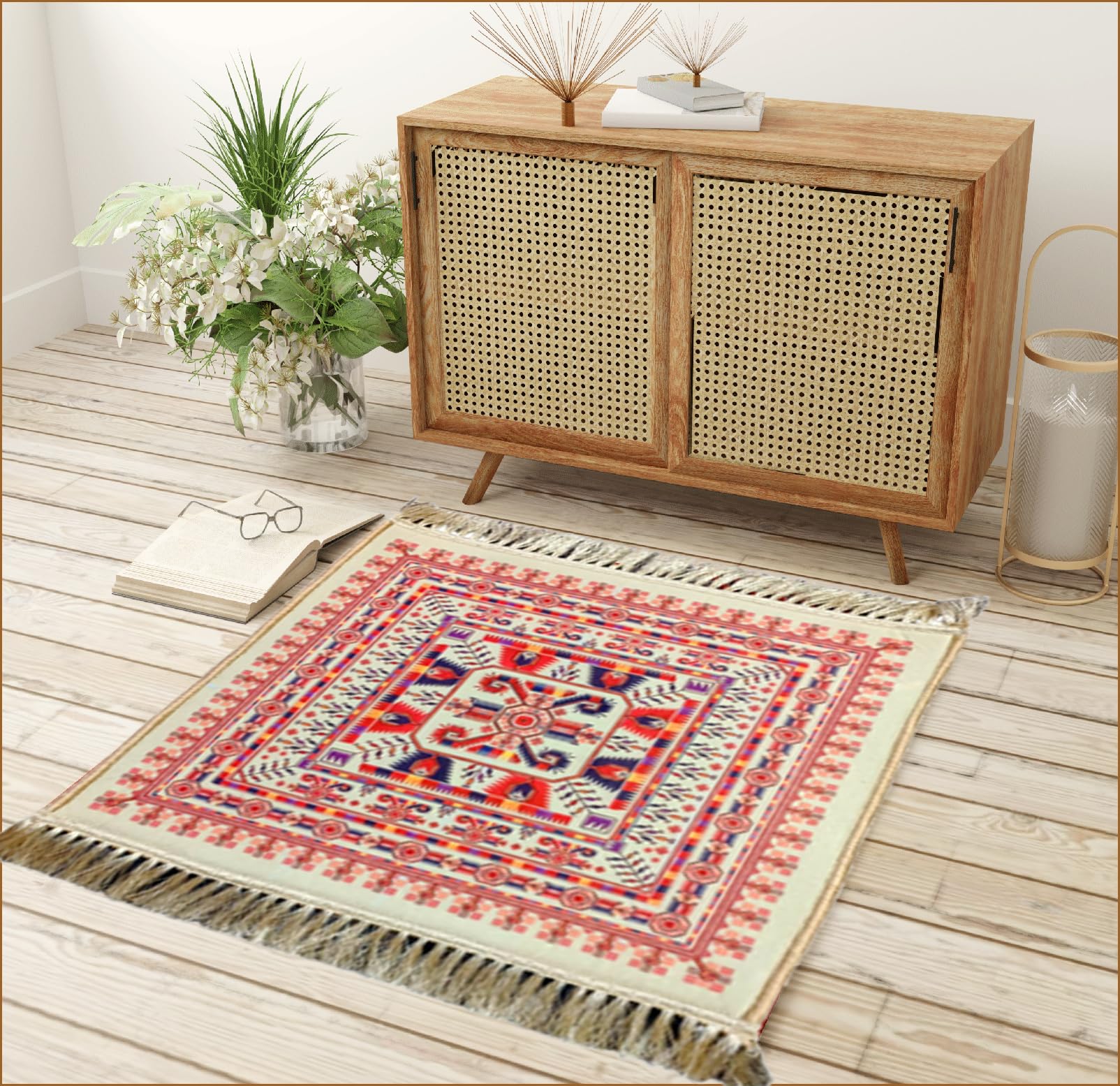 Status Contract 3D Printed Foam Assan for Pooja/Path/Prayer/Meditation/Dhyan 45 x 45 Cm 3