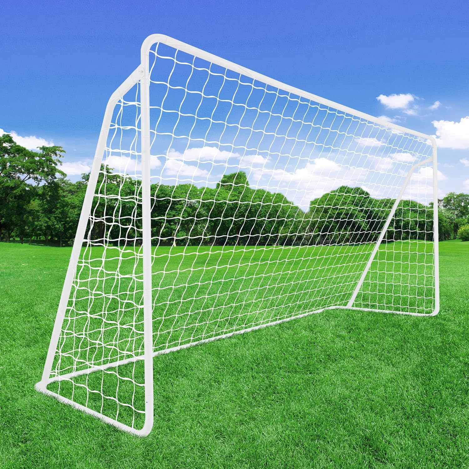 TLSUNNY Porta calcio bambini e adulti 365/240 cm con [rivestimento anti-ruggine] - Porte da calcio grandi inclusa rete per cortile, giardino, le spiagge, le scuole