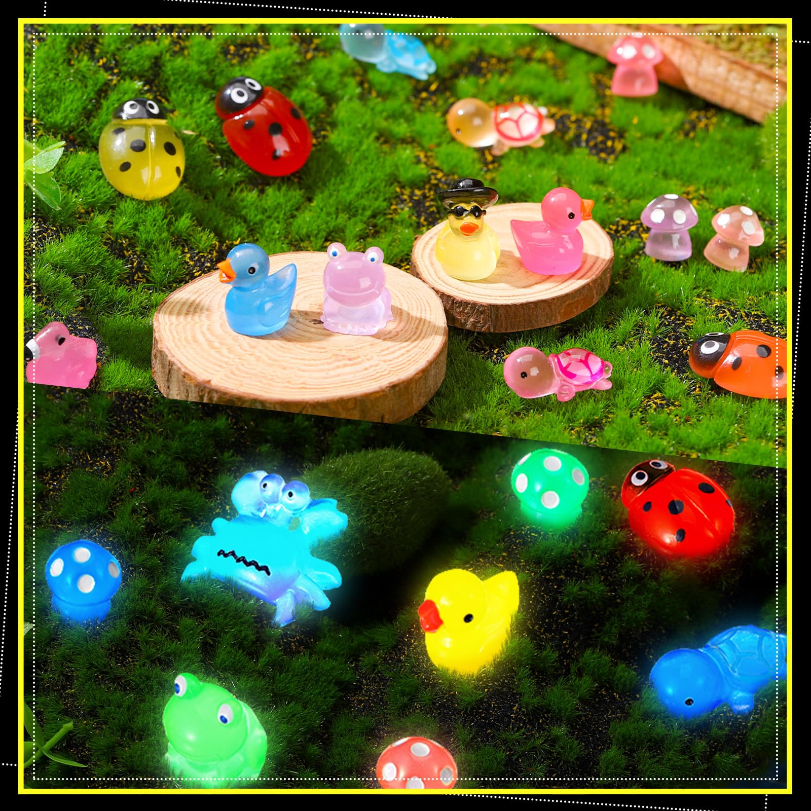 36 Pezzi Polli In Resina Luminosi - Miniature Per Giardino, Aquario, Decorazione Casa, Che Si Illuminano Al Buio - Foto 11