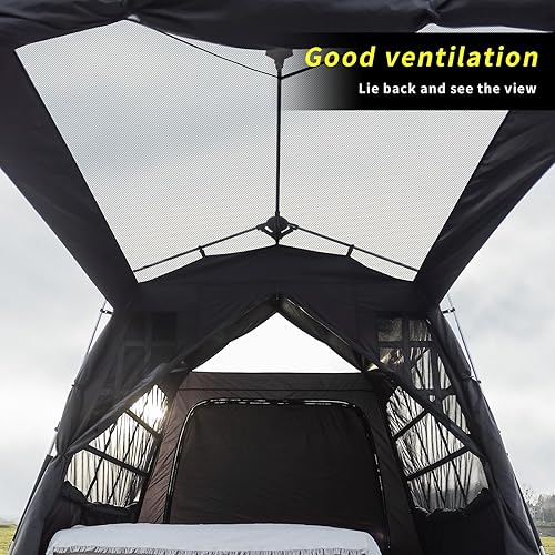 Miniatura 5 de Wolf Walker Tienda de campaña automática para 3-5 personas, con 2 habitaciones, doble capa, impermeable, protector solar, tiendas grandes para