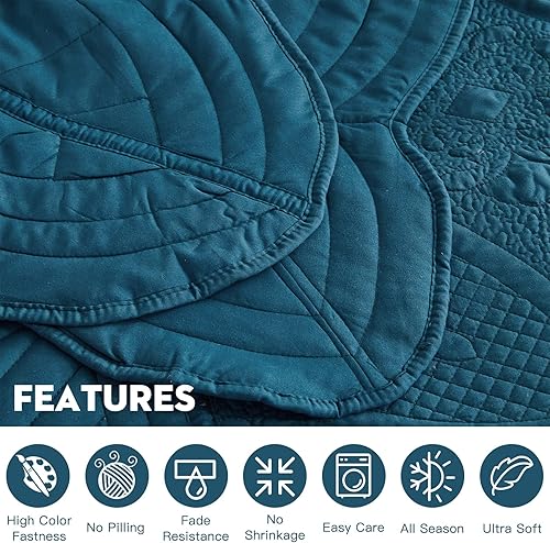 Miniatura 5 de DaisyHuang Colcha extragrande King de 128 x 120 pulgadas, extra ancha, colección floral persa, funda de edredón de arte indio, reversible, 6 piezas,