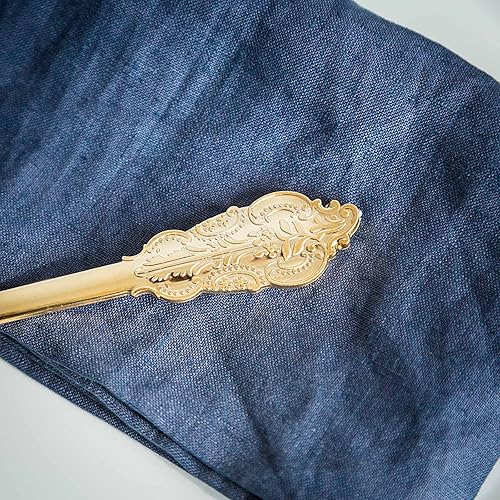 Miniatura 6 de Efavormart - Juego de 24 tenedores de plástico desechables barrocos dorados metálicos de 8 pulgadas para bodas, fiestas, banquetes, eventos, bufé de