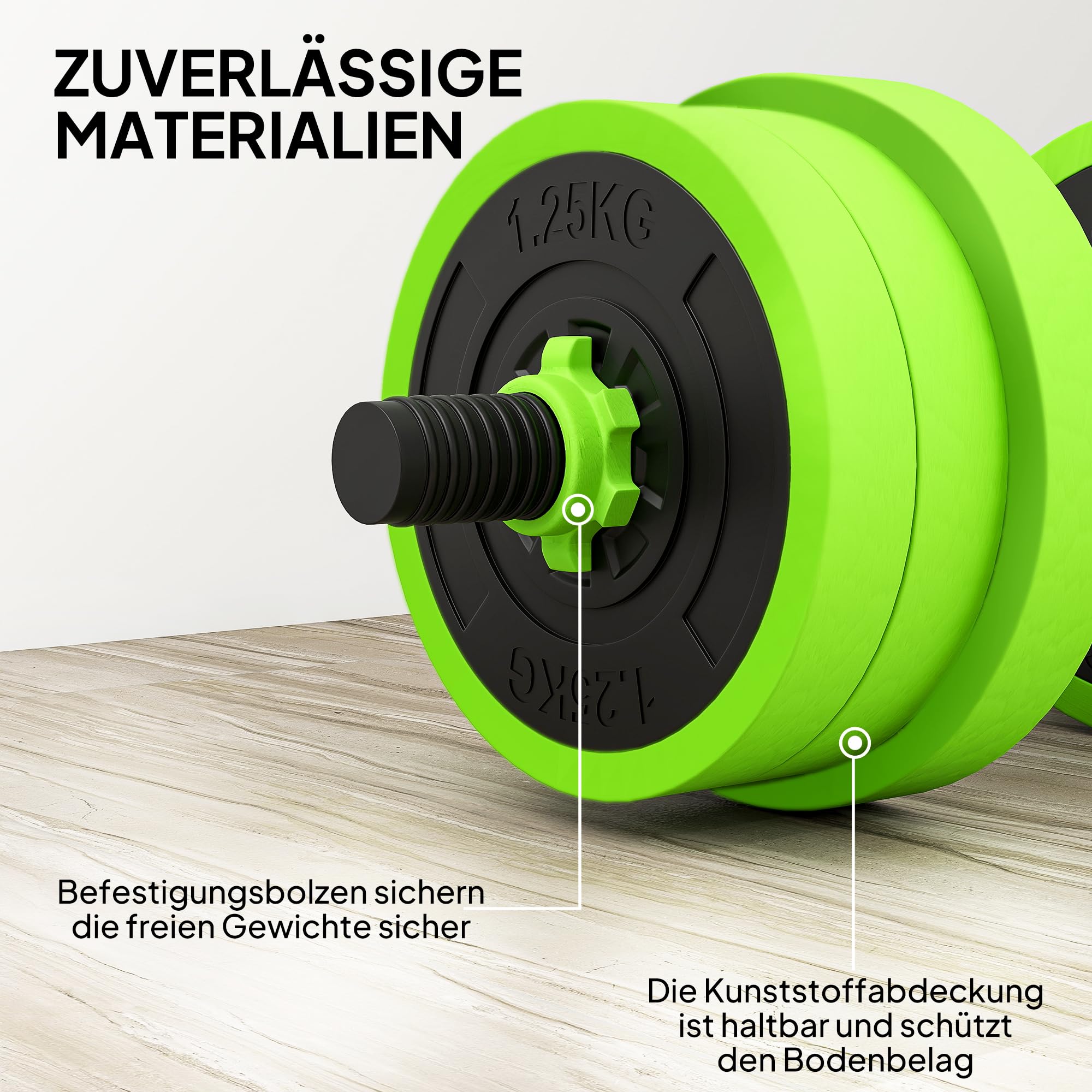 SPORTNOW Zestaw hantli 4 w 1 - 20 kg - Regulowane krótkie i długie hantle - Profesjonalne uchwyty do pompek - Do treningu mięśni i podnoszenia ciężarów - Do domu, fitness