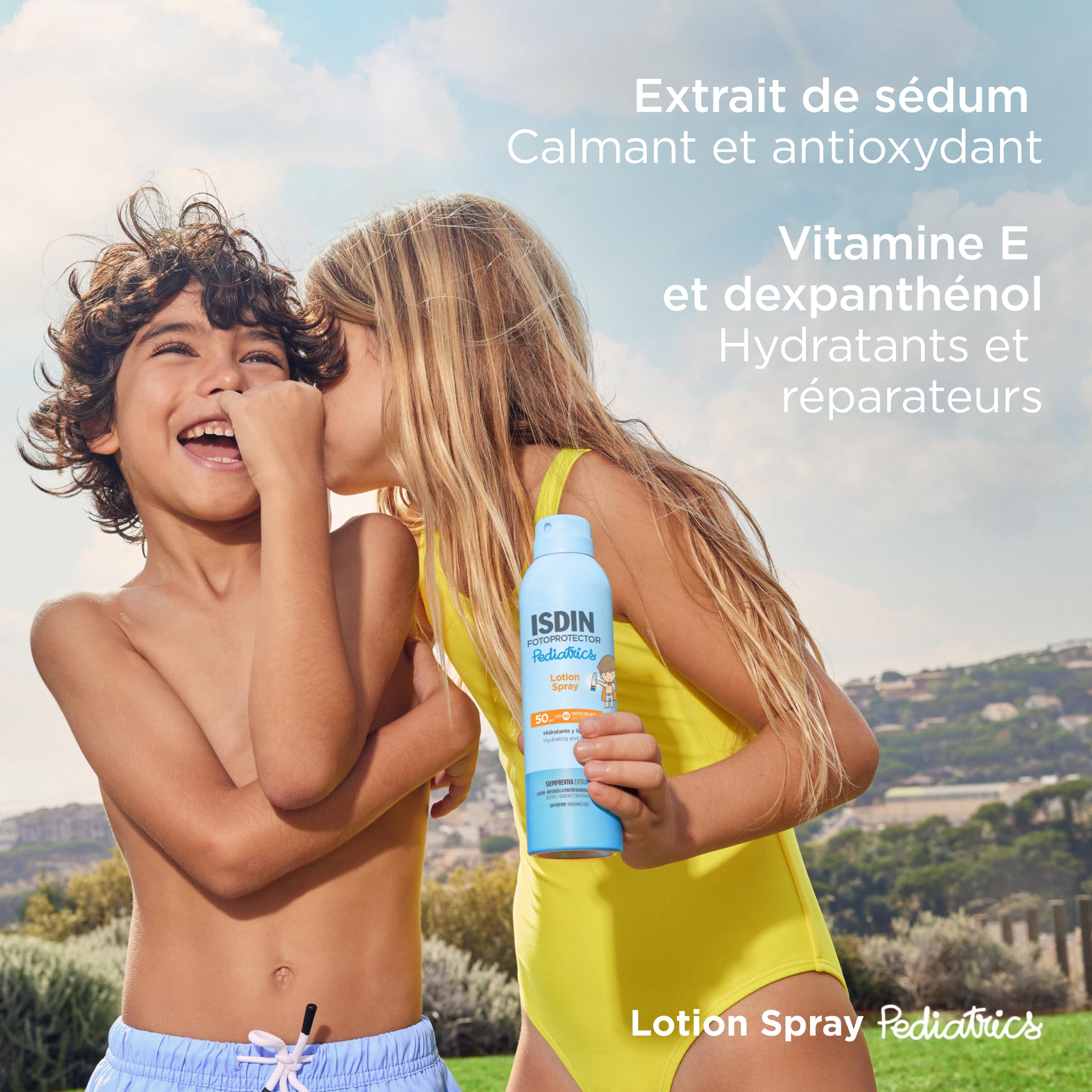 ISDIN Pediatrics Lotion Spray SPF 50 250 ml Crème Solaire Corps Enfants Hydratante Légère Sans Parfum