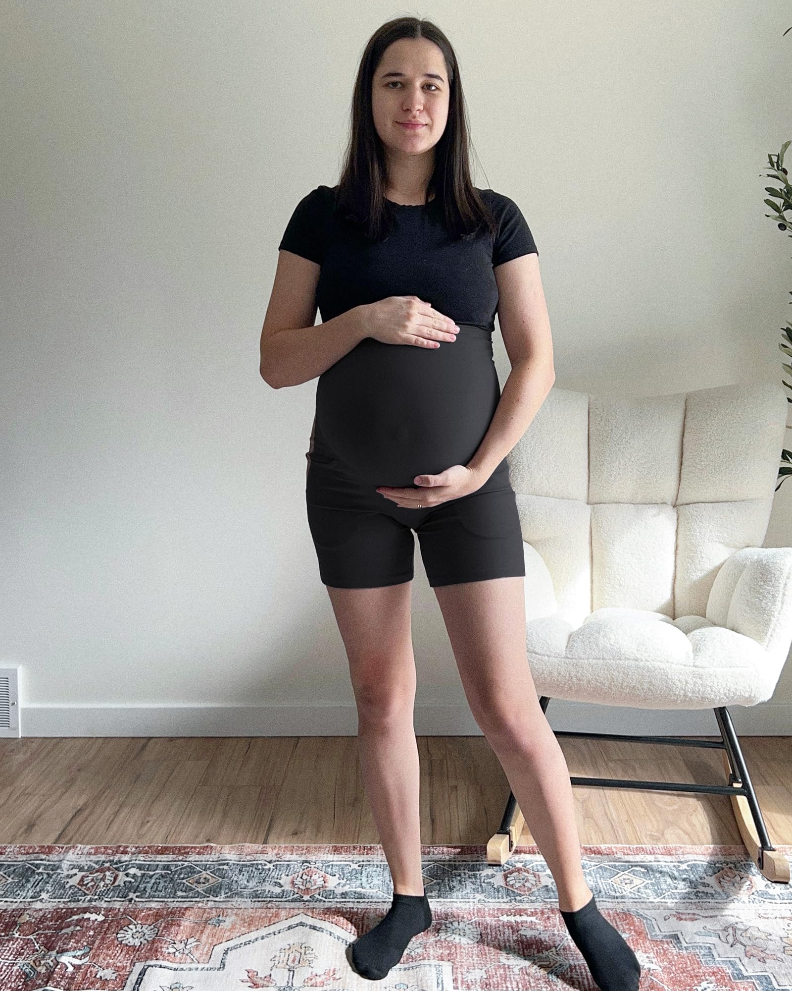G4Free BareFeel - Pantaloncini premaman con tasche sopra la pancia, comodi vestiti estivi per la gravidanza