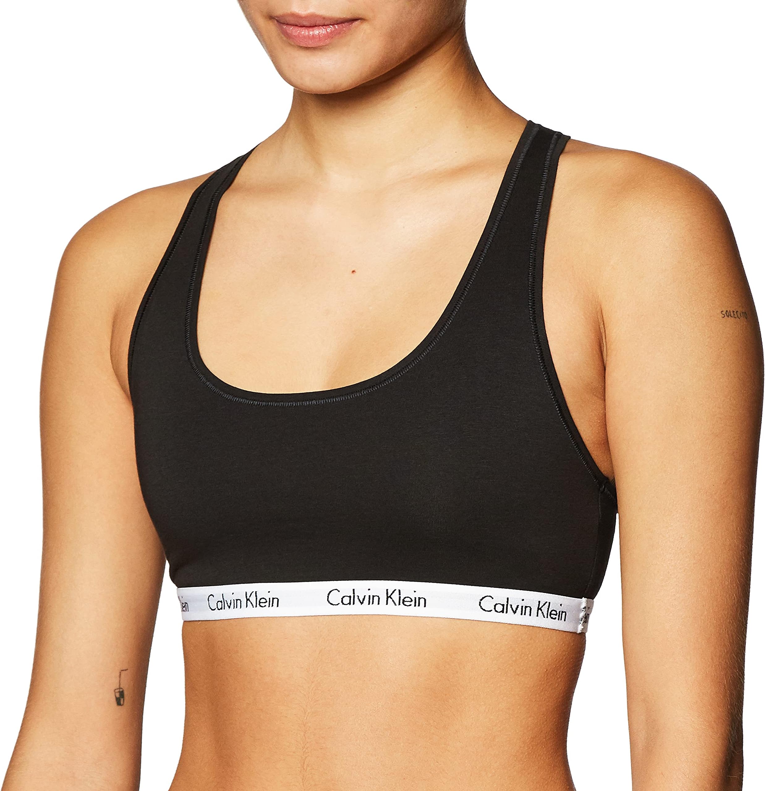 Calvin Klein レディース 回転木馬ロゴ ブラレット US サイズ: Medium カラー: ブラック