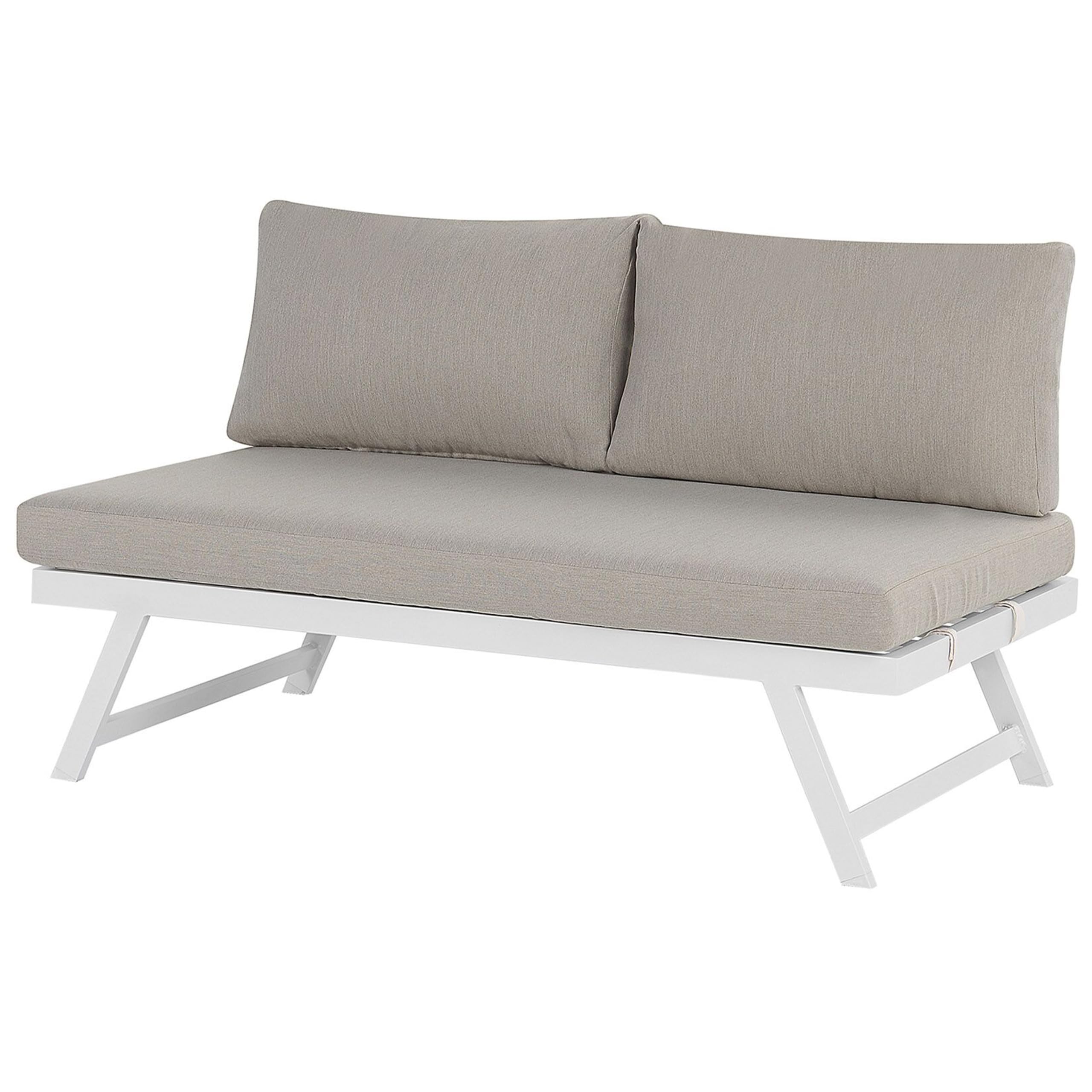 Beliani Gartenset einstellbare Rückenlehne 5-Sitzer aus Aluminium in Taupe Coccorino