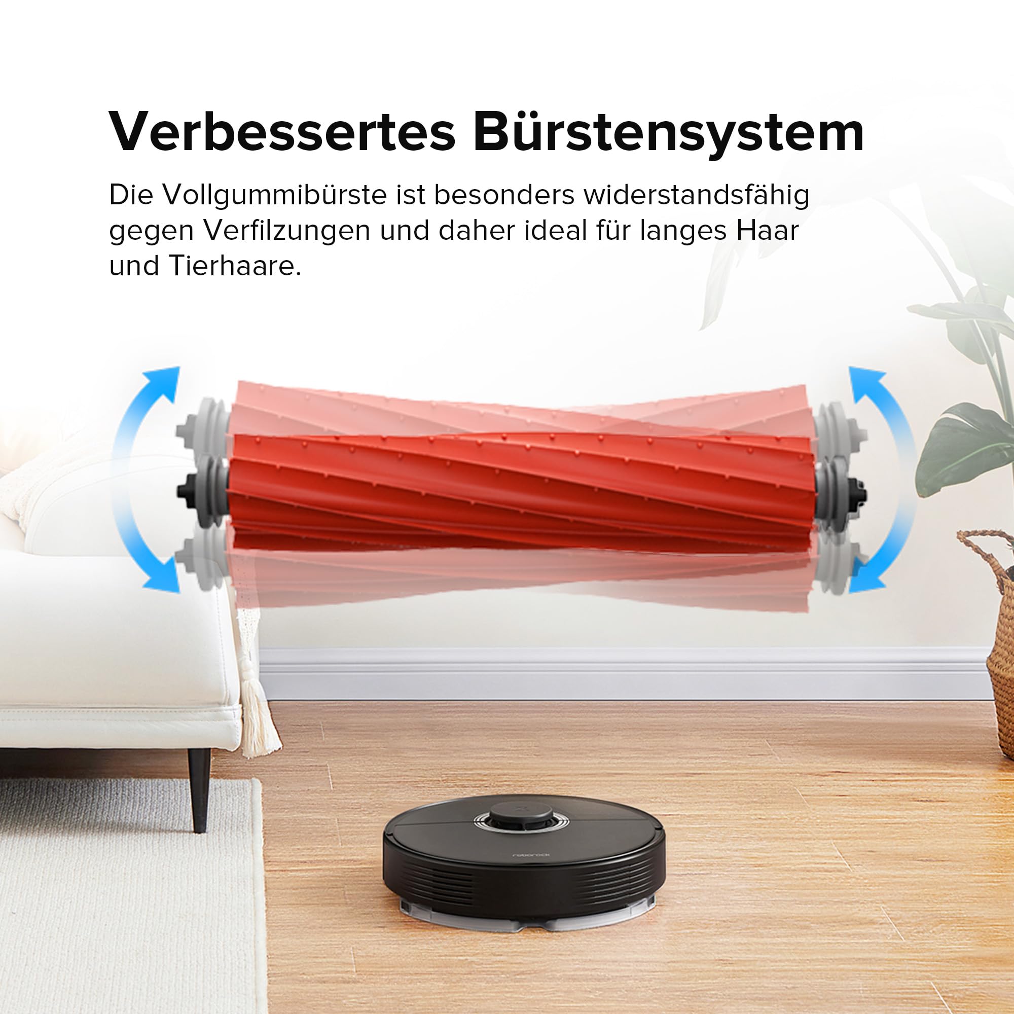 Roborock Q7 Max Saugroboter mit Vollgummibürste, 4200Pa Saugkraft, PreciSense-LiDAR-Navigation & 3D Mapping, Teppiche, Tierhaare, App/Alexa (Schwarz) (Generalüberholt)