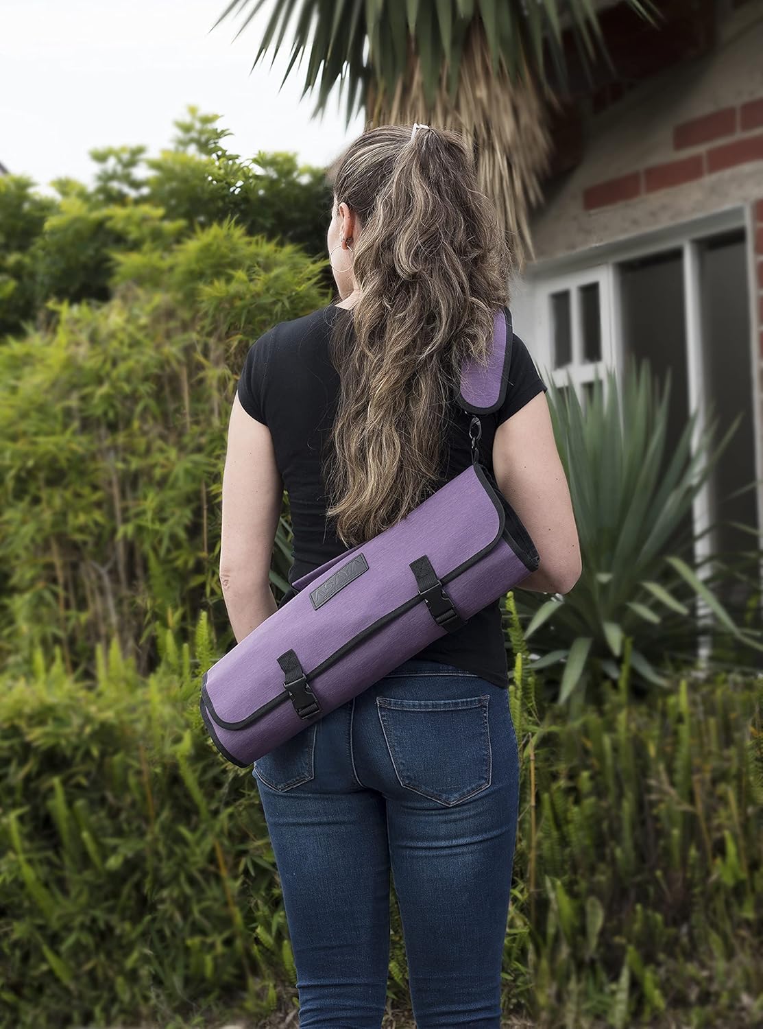 Asaya Chef Knife Roll Bag - 20 Total Pockets for Knives and Kitchen Utensils - Made with Stain Resistant Waxed Nylon - For Chefs and Culinary Students - Knives Not Included (Purple): Home & Kitchen