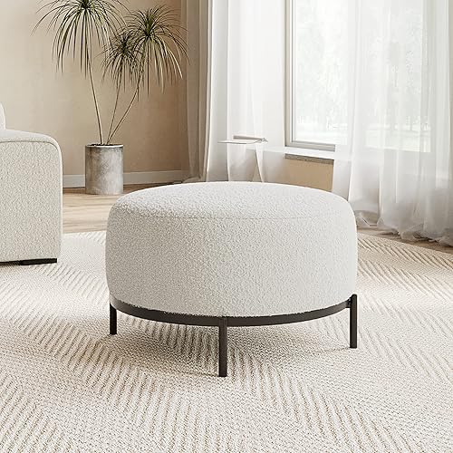 Acanva Silla decorativa moderna con patas de metal de tela similar a la lana, sofá individual de lectura para sala de estar, dormitorio, sala de