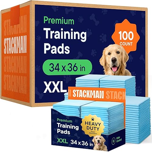 Almohadillas desechables para entrenamiento de mascotas, de 34 x 36 pulgadas, 100 unidades, para razas extragrandes, a prueba de fugas, paquete a