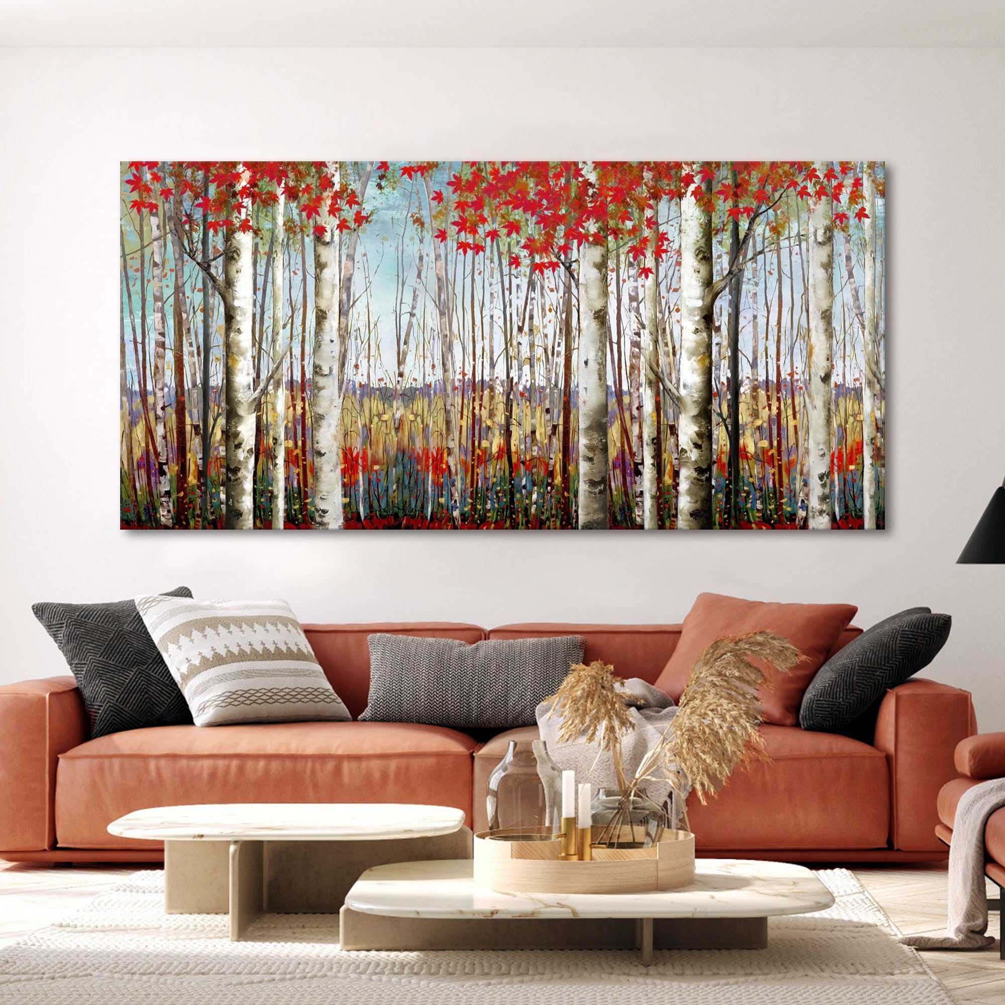 Décoration abstraite de prunier sur toile murale haut de gamme 24x48