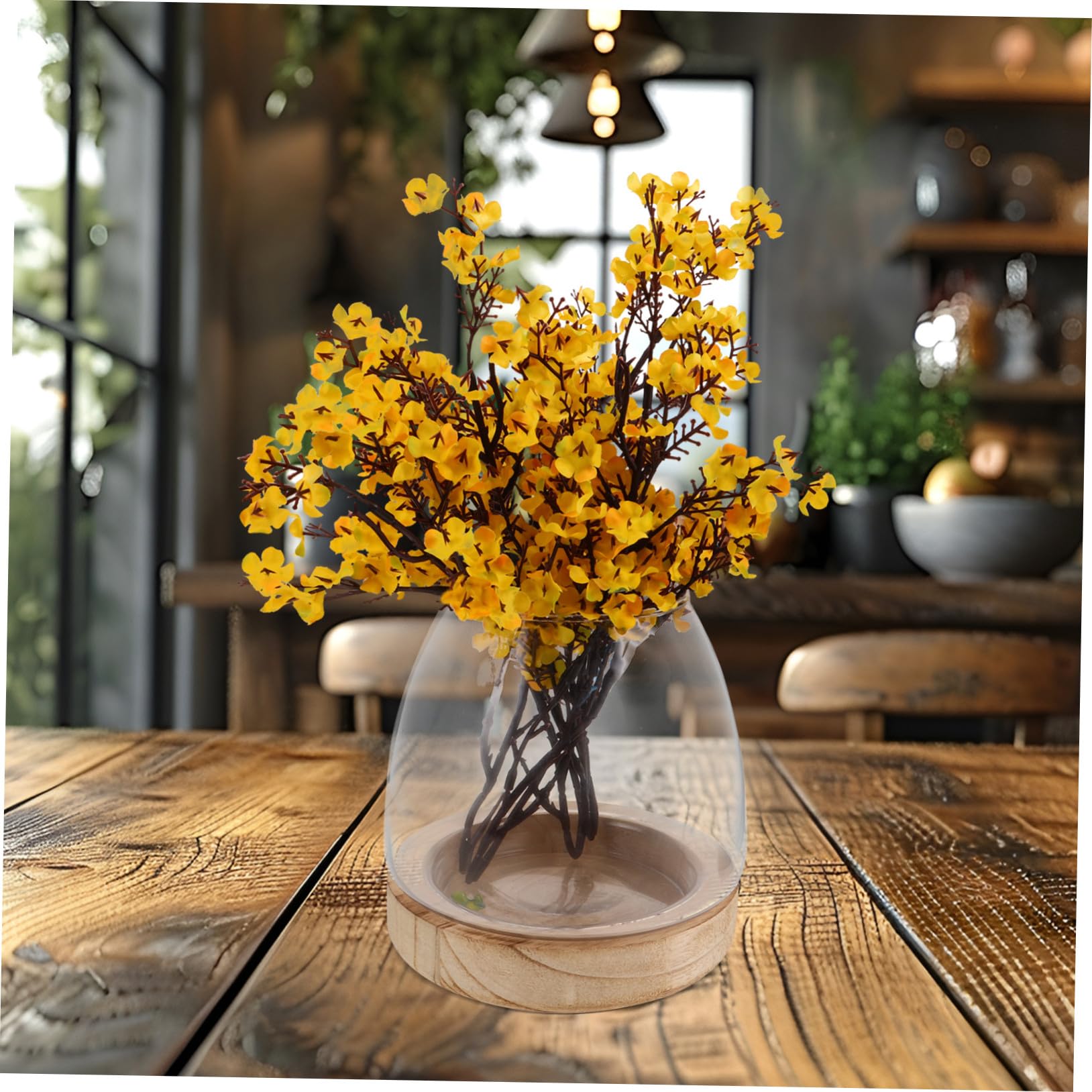 POPETPOP Vase Hydroponique Verre avec Base Petit Bocal Décoratif pour Plantes Intérieur Terrarium Compact et Portable pour Table et Bureau