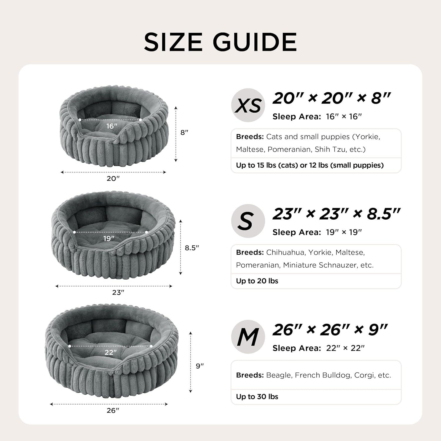 Bedsure ComfyFleece™ Small Cat Bed S with ComfyFleece™ Waterproof Dog Blankets for Small Dogs Warm Grey