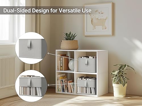 Miniatura 3 de Contenedores de almacenamiento plegables con ventana transparente, organizador de tela para armario, estantes y cubos, cajas de almacenamiento