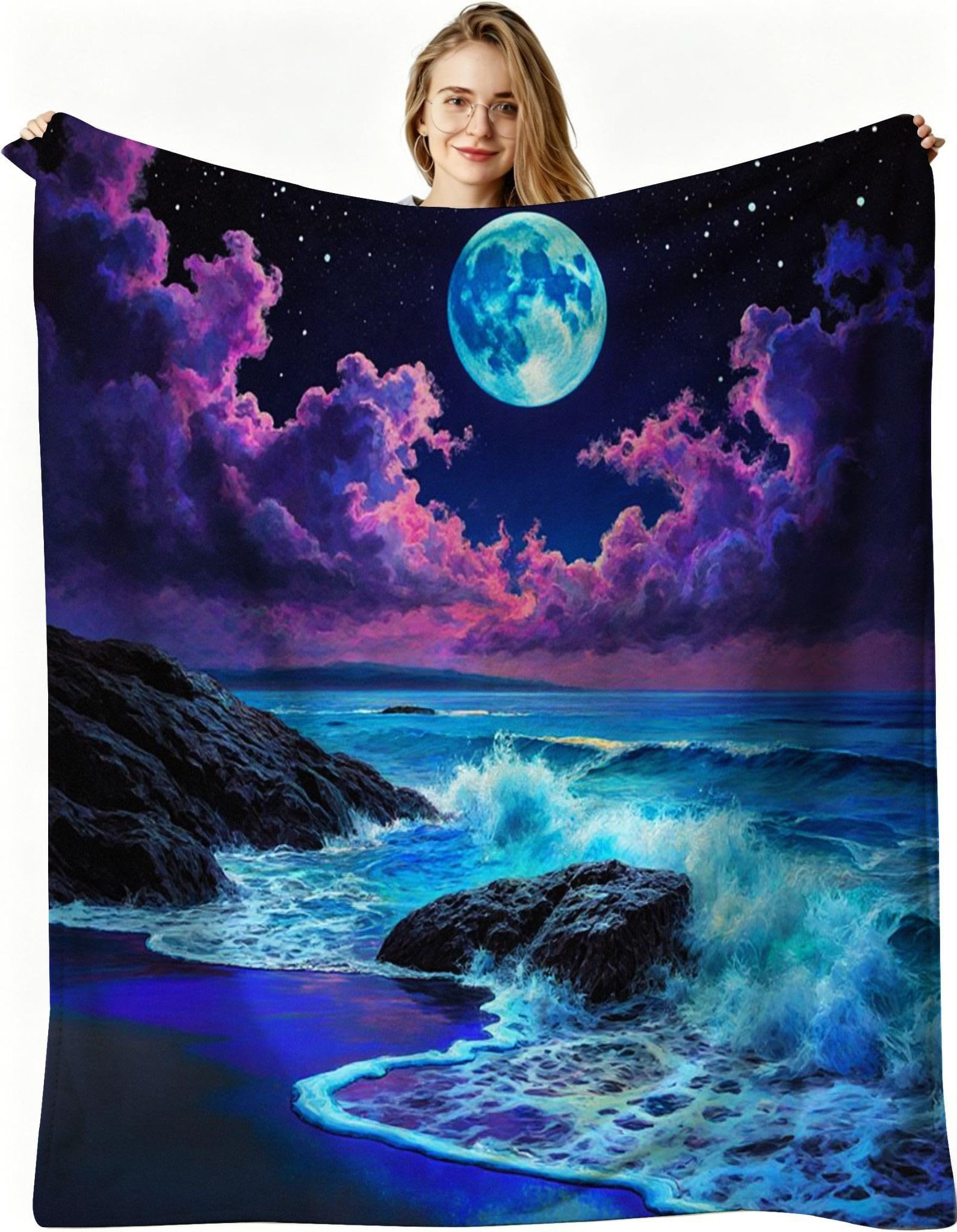 Couverture polaire 240x260 anti-froid pour grand lit et canapé