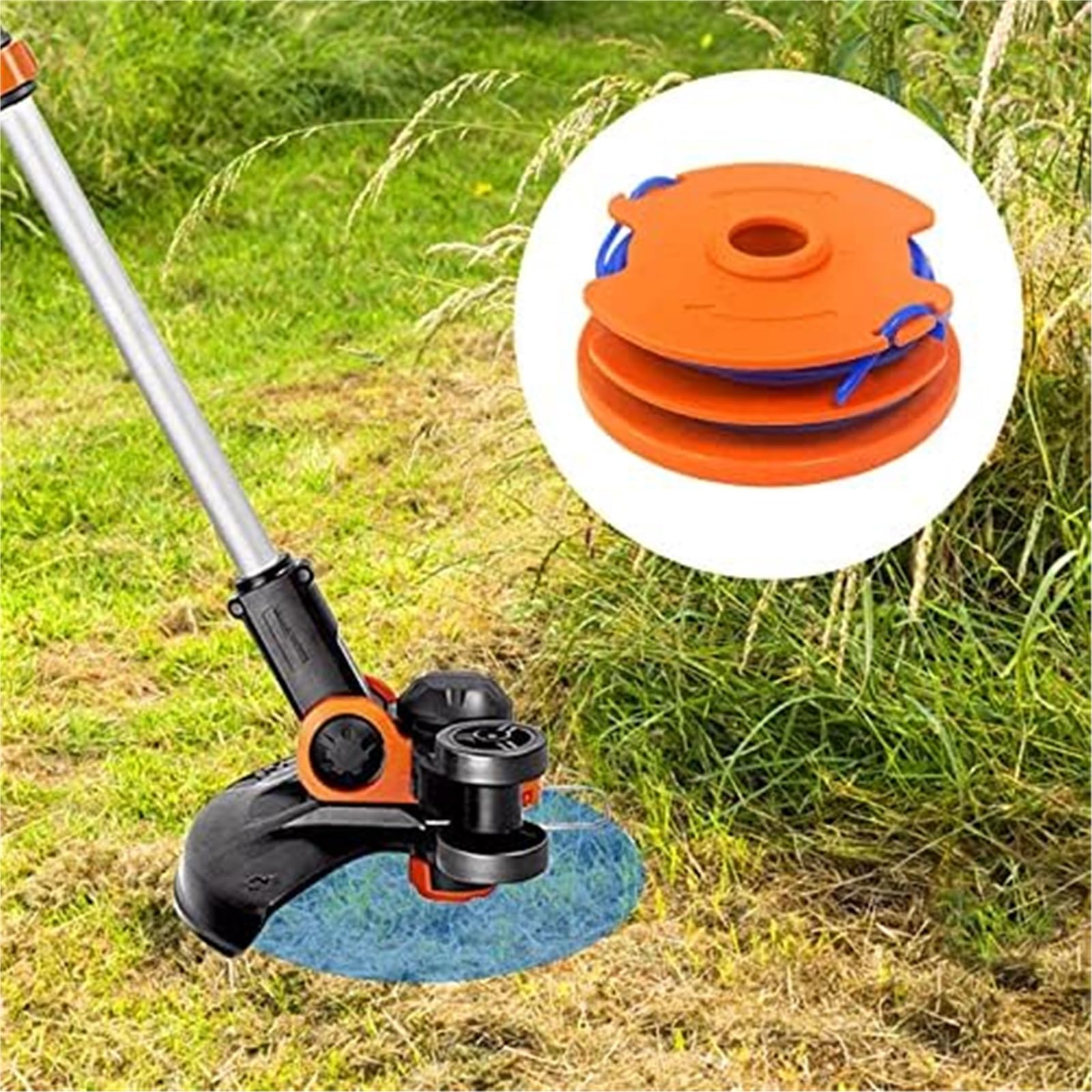 Automatyczna szpula kosiarki Linia szpuli podkaszarki żyłkowej Wx100, dla Qualcast Gt25 GGT350A1 Gt30 GGT450A1 Zamiennik Worx WG100E WG104E1 1,65 Mm X 8.(BLACK 8 Spool 2 Cap)
