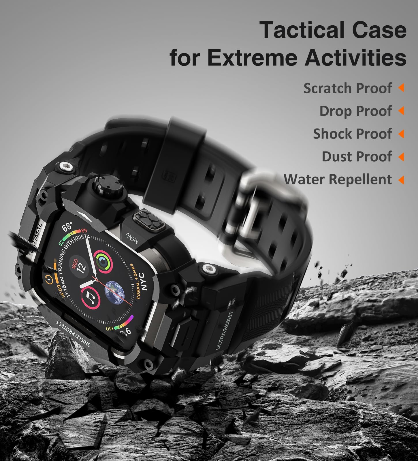 ULTIMAL Rugged Case with Band for Apple Watch Straps 44mm, Compatible with Apple Watch Series 6/5/4/SE/SE2/SE3 - Image 4
