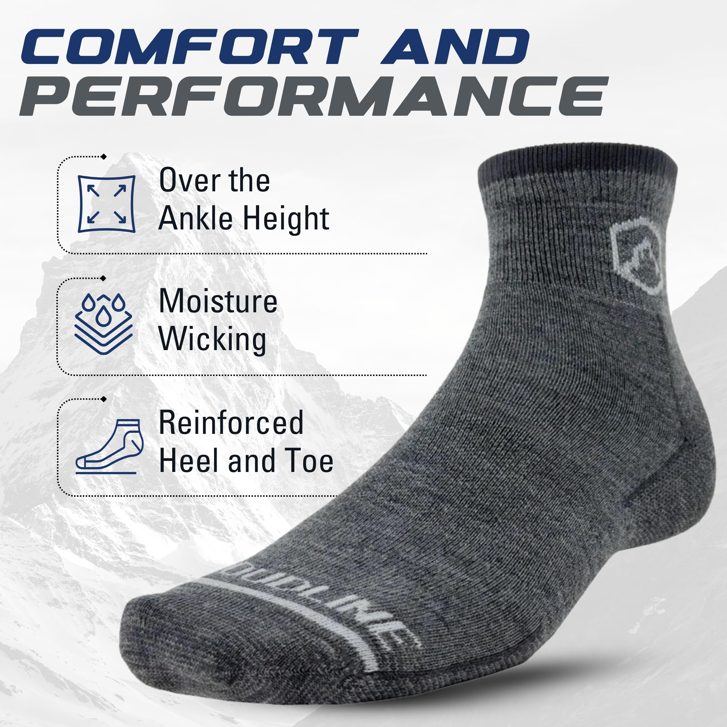 CloudLine Merino Wool Running Socks for Men and Women - Full Cushion, Anti-Blister, Moisture Wicking, Made in USA - Midnight, Size X-Large, 1 Pair