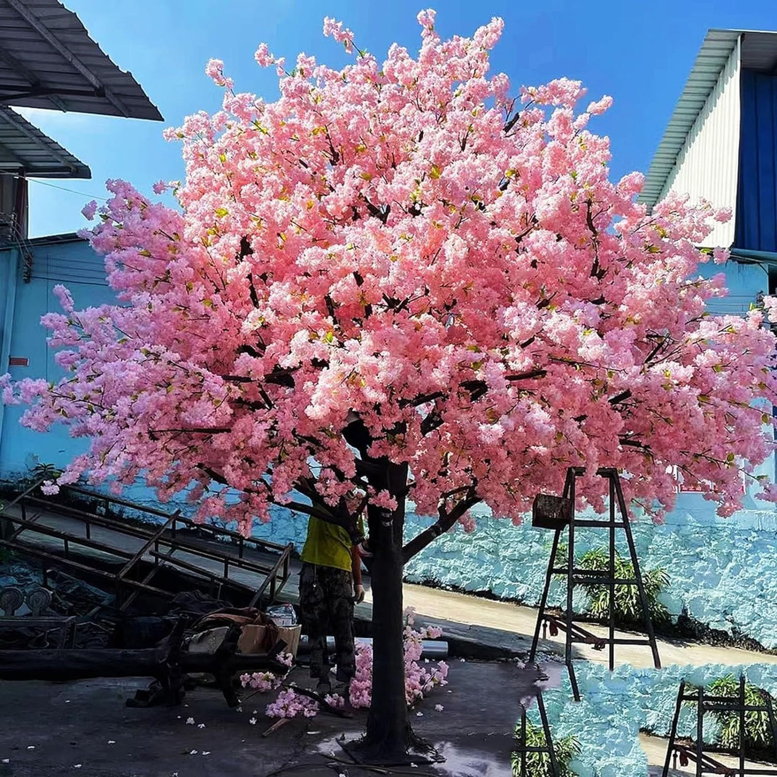 Japanese Cherry Blossom Tree, Artificial Cherry Blossom Tree, Indoor Outdoor Home Office Party Decor(7FT)