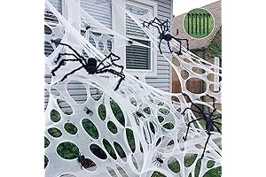 Super Stretchy 450 sqft Halloween Spiderwebs with Stakes