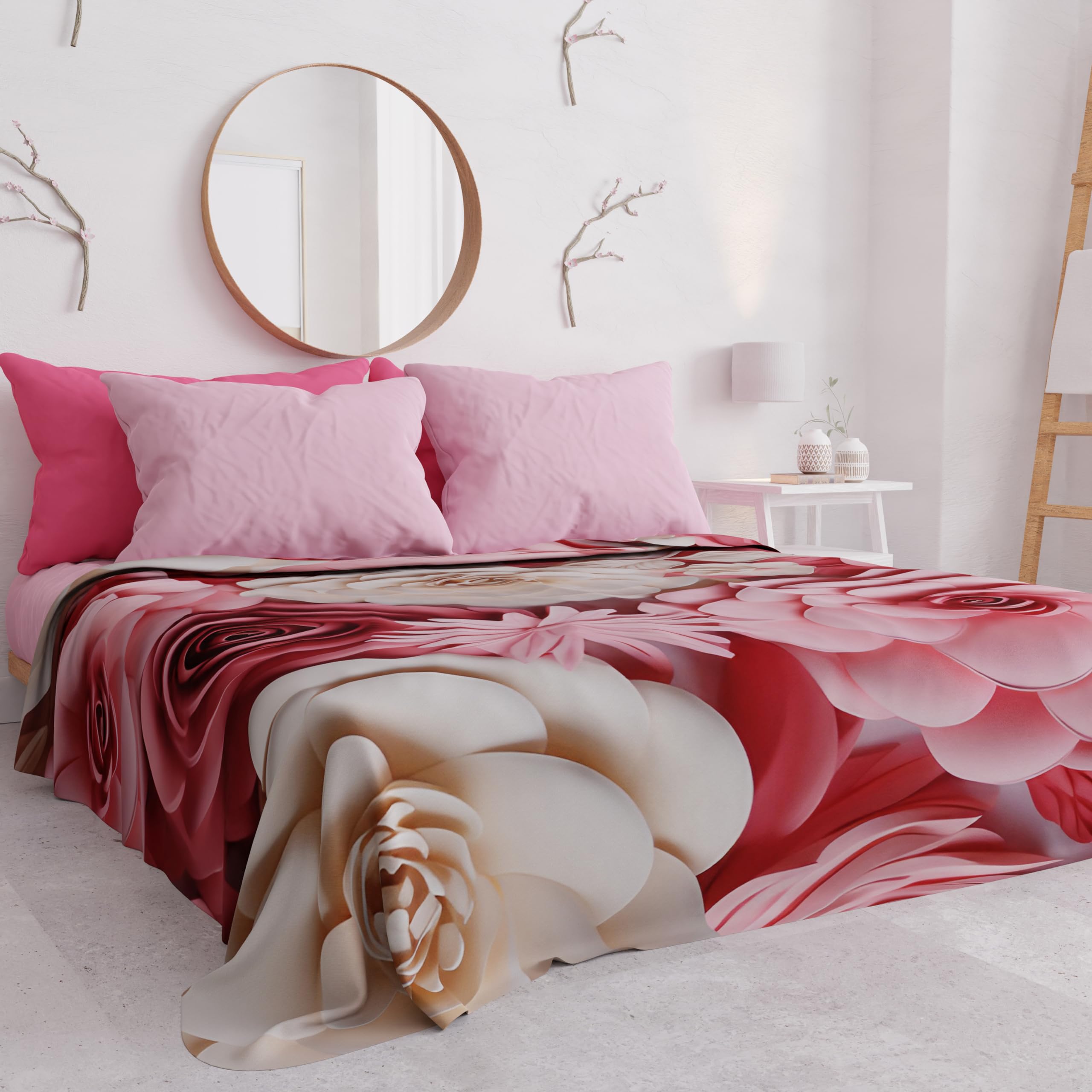 PETTI Artigiani Italiani - Double Bedspread Spring Summer Lightweight Double Bed Sheet Origami 100% Made in Italy