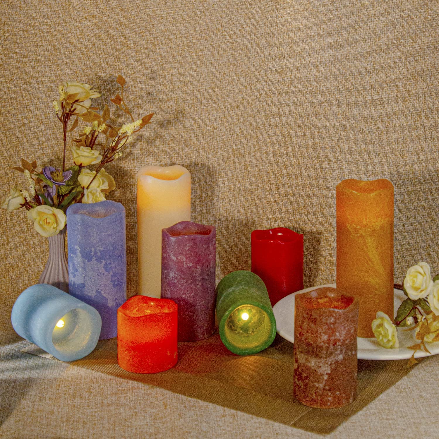 Amazon.co.jp: パープルフレームレスLEDキャンドルライト 3個セット