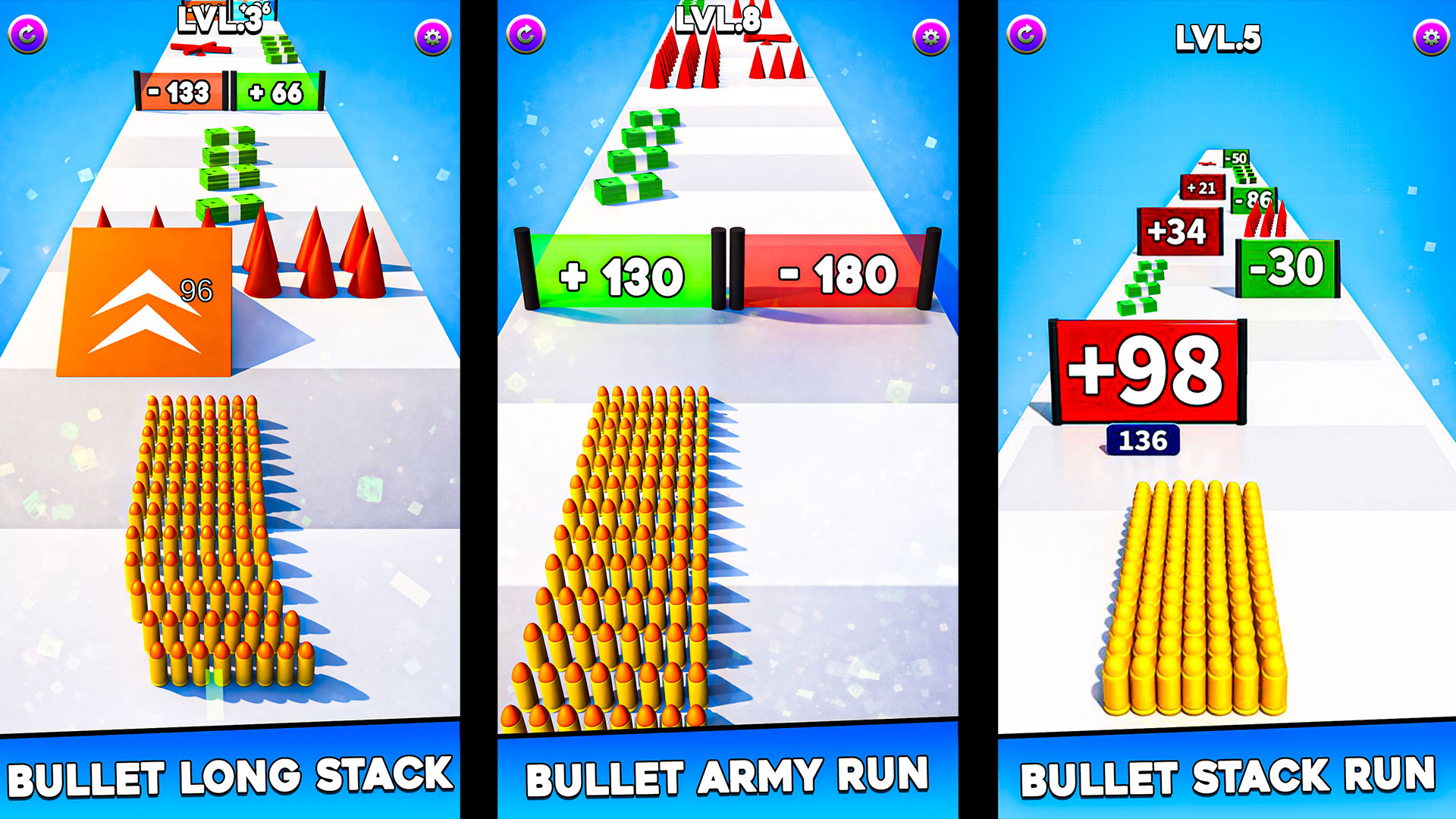 Bullet Army Shooter Rush 3D Action: Stacks Gun Merge Ammo Endless ...