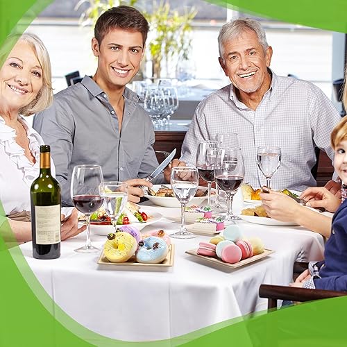 Miniatura 5 de Zhehao Paquete de 300 platos cuadrados de papel desechables resistentes, platos cuadrados elegantes de caña de azúcar, platos de fiesta para