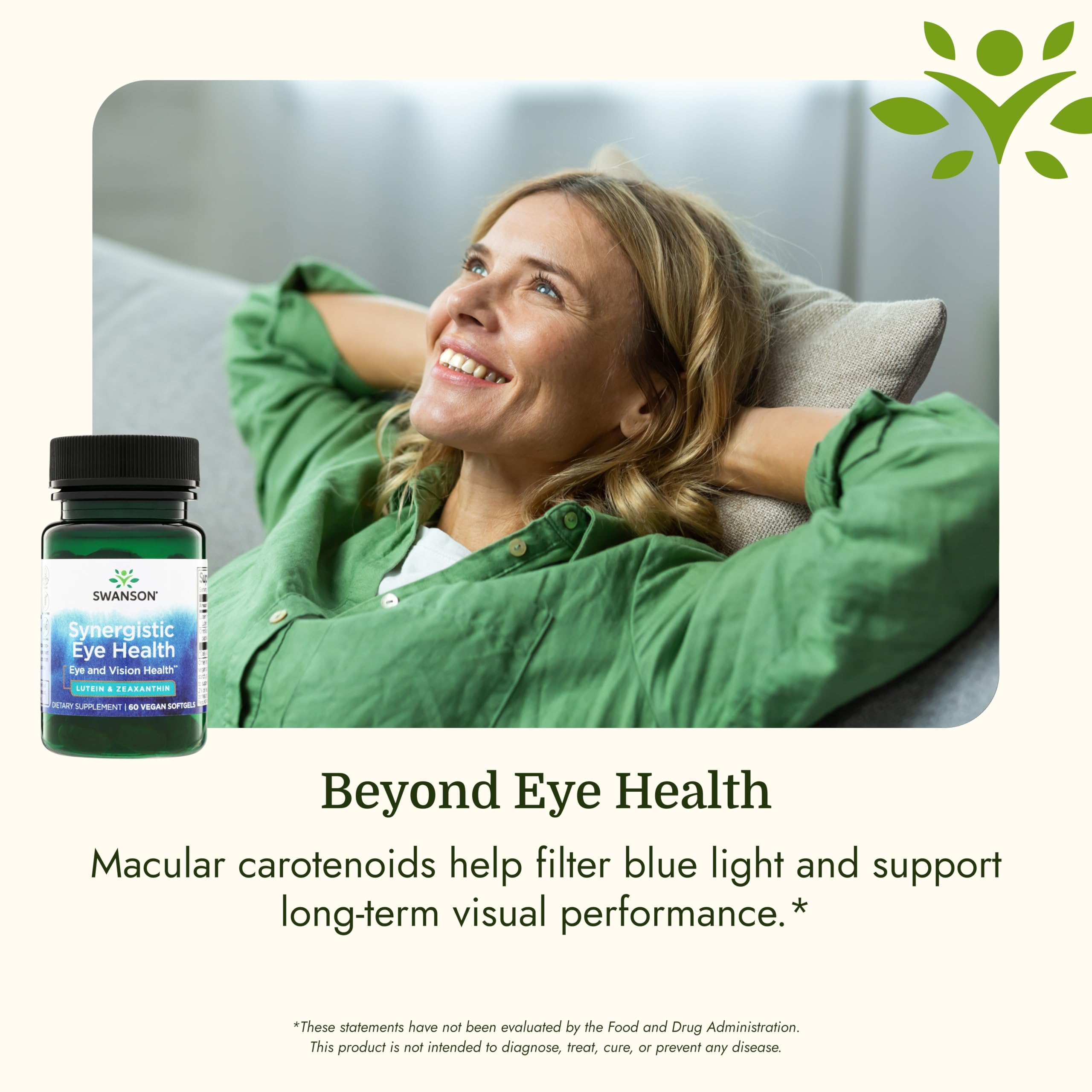 Swanson Synergistic Eye Health, Lutein 20 mg Zeaxanthin 2 mg, 60 Softgels — Amazon image 5