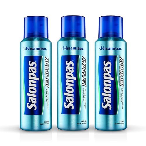 Salonpas Spray de chorro para aliviar el dolor, 4 onzas (paquete de 3)