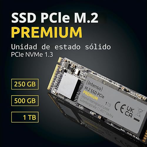 Intenso Disque SSD Interne 250 Go M.2 SSD PCIe Premium, jusqu'à 2100 Mbit/s, (PCI Express Gen.3x4 NVMe 1.3, Solid State Drive) - 2
