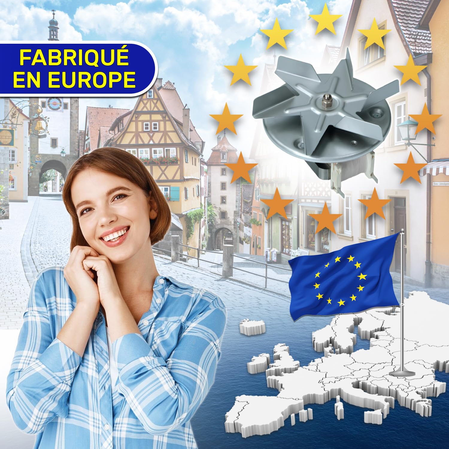 Moteur Ventilateur D'air Chaud pour Four 25W 220/240V 50/60Hz avec le Code Original C00230134 pour Indesit pour Hotpoint 482000062496 pour Whirlpool - MADE IN EU - Garantie de 10 Ans – MONTERAL