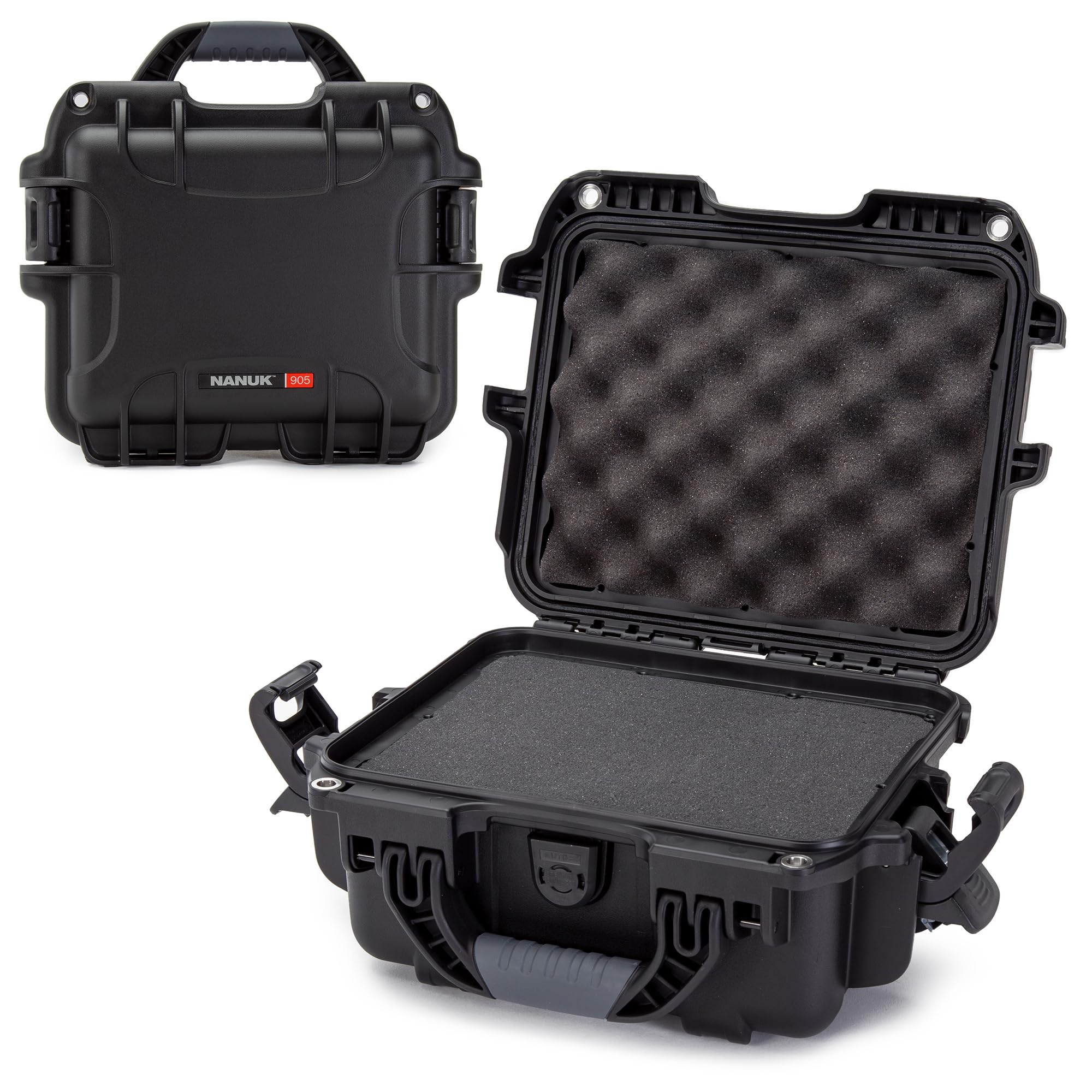 NANUK 905 – Leichter, wasserdichter Schutzkoffer aus NK-7-Kunststoff mit individuell anpassbarer Schaumstoffeinlage (31,75 x 25,65 x 15,24 cm) – Schwarz