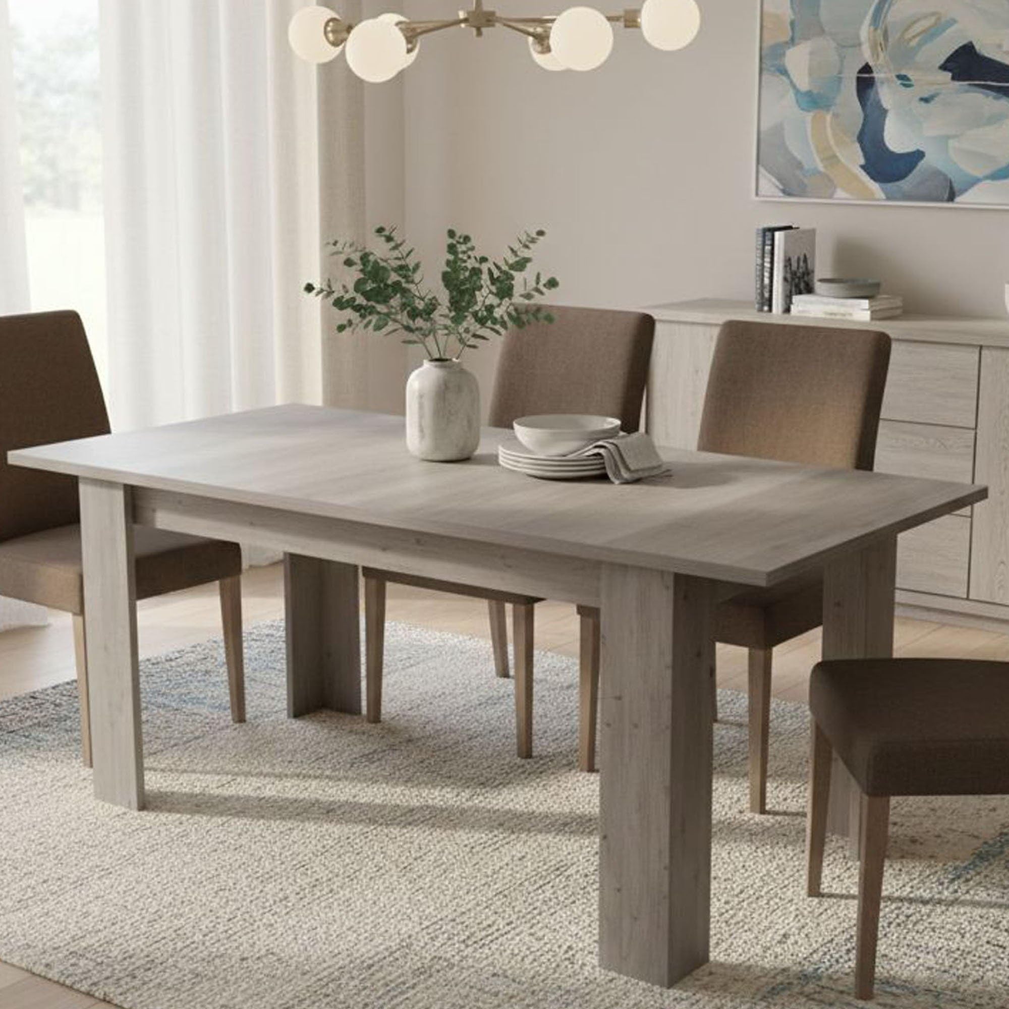 Dmora Table de salle à manger extensible, Console extensible, Table moderne avec rallonge, 160 / 220x88h80 cm, Couleur chêne