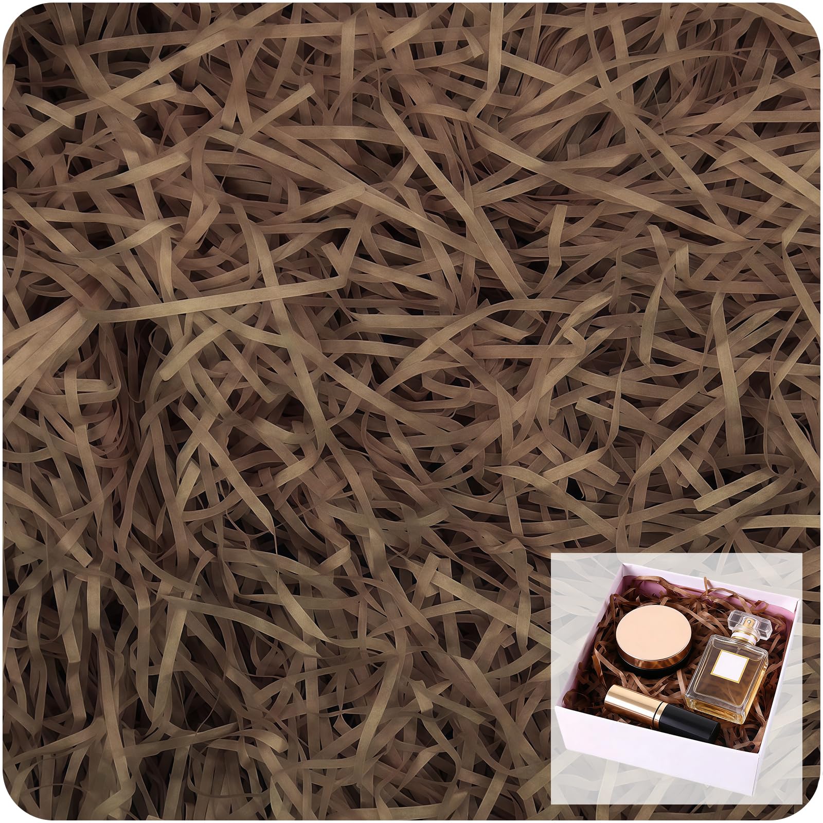 200g Shredded Tissue Paper for Gift Boxes Brown,200 Grams Brown Soft Shredded Paper for Hampers Filling and Packaging Filler Shreds Stuffing Paper for Christmas Birthday Baby Shower Gift Decor