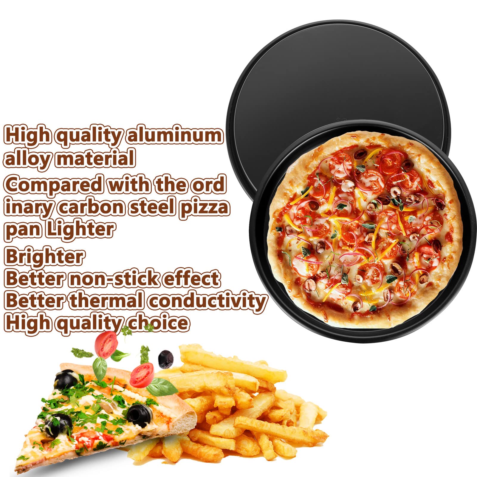 Poêle à Pizza Antiadhésive En Acier Carbone 25,4 Cm - Passe Au Lave-vaisselle, Pour Four Jusqu'à 230°C