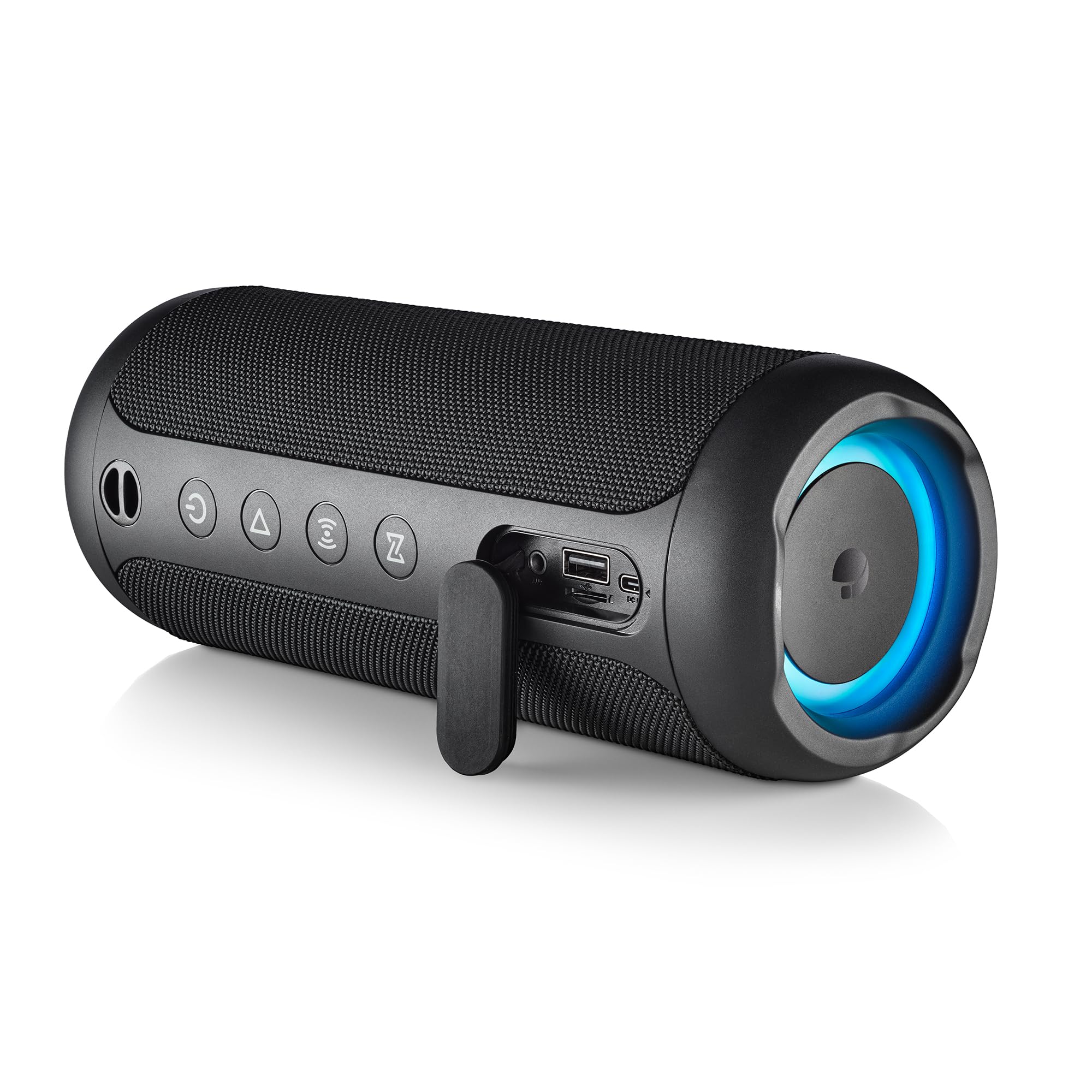 NGS Roller Furia 2 Black - Altoparlante Wireless Compatibile con Bluetooth, Impermeabilità IPX7, 30 W, True Wireless, USB, Durata Batteria 9 Ore, Nero