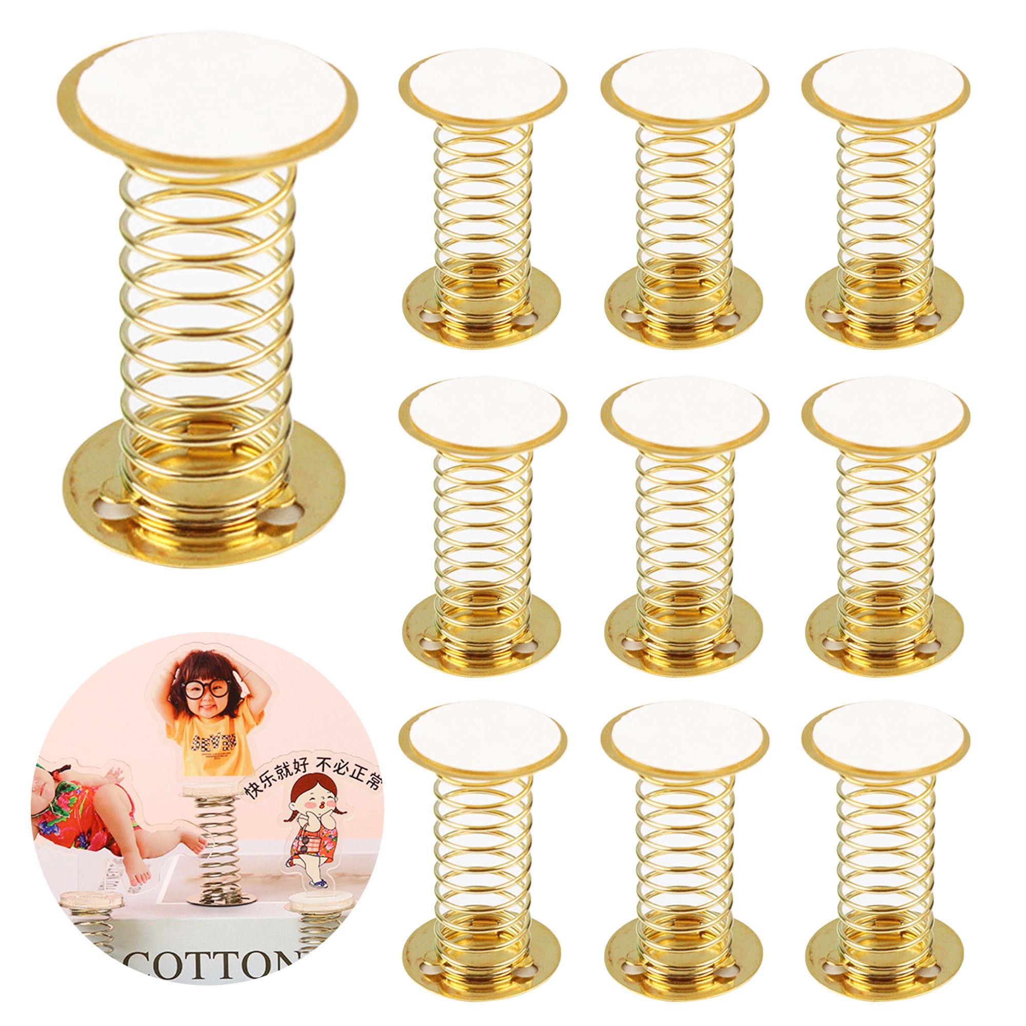 Hayaww 10pcs Head Shaking Spring Stand Spring Base Wobble Head Car Spring Base Shaking Doll Feather Base Doll Accessories Base Car Shake Head Doll Base Dashboard DIY Home Decoration (B)