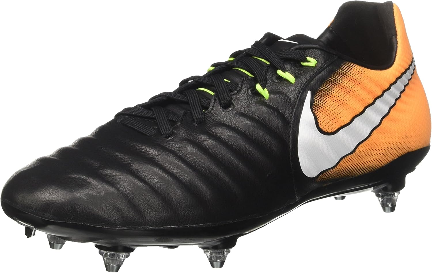 nike tiempo black white orange