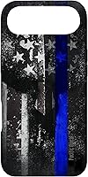 Vista 27 de Trump Police USA Flag Skull Thin Blue Line Support Case for iPhone 17