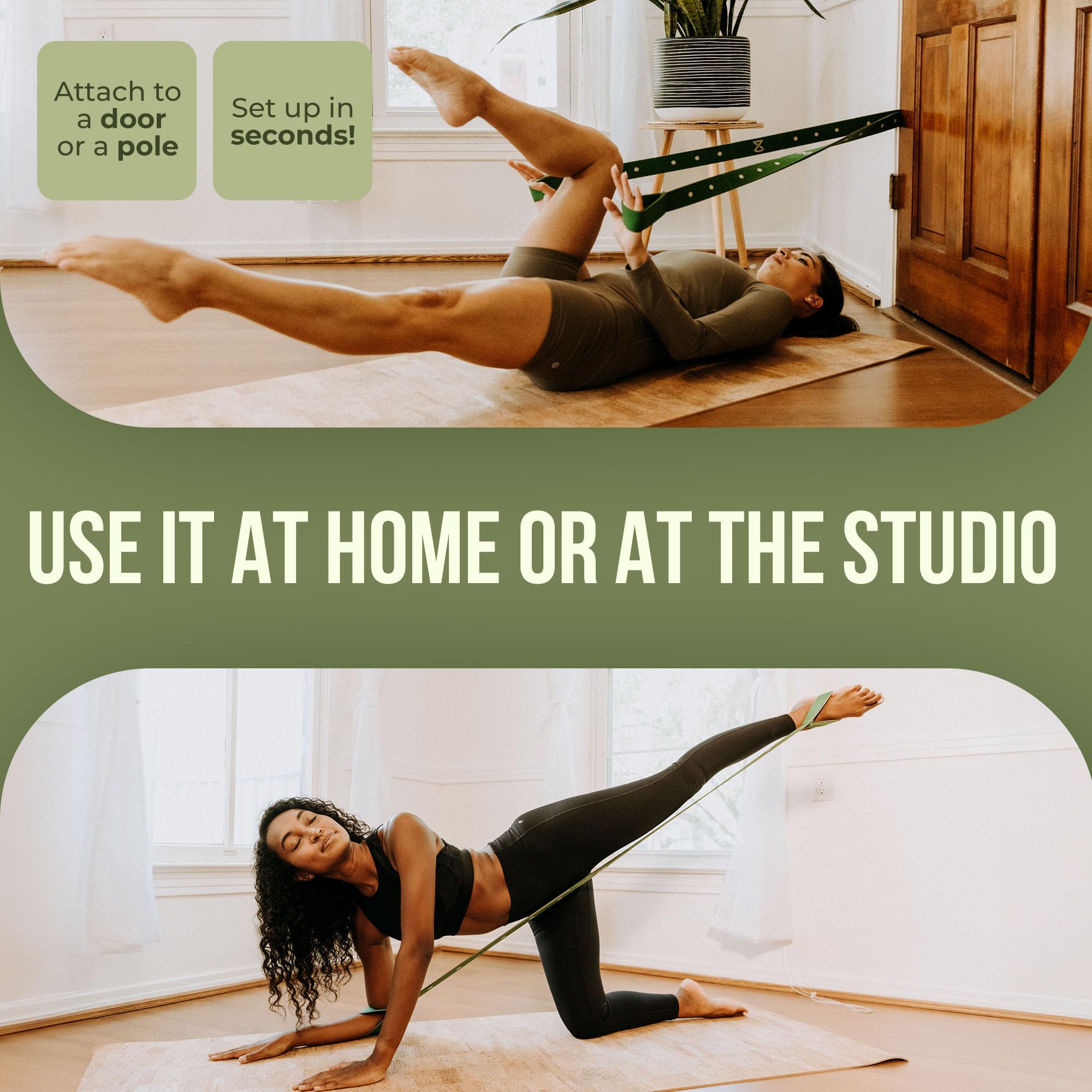 Two8 Bandz pasek z wieloma pętlami – taśmy oporowe na pilates, taśmy rozciągliwe do ćwiczeń, opaska treningowa, opaski oporowe na długie pętle, paski do jogi, paski rozciągające, opaska pociągowa,
