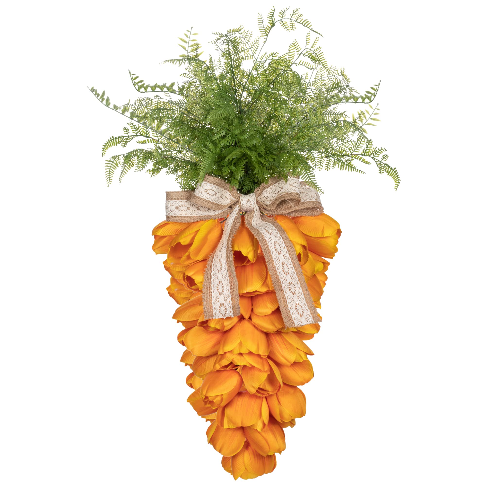 Art BeautyTulip Carrot Wreath Orange Carrot Swag Easter Door Decoration Spring Decor for Door Window