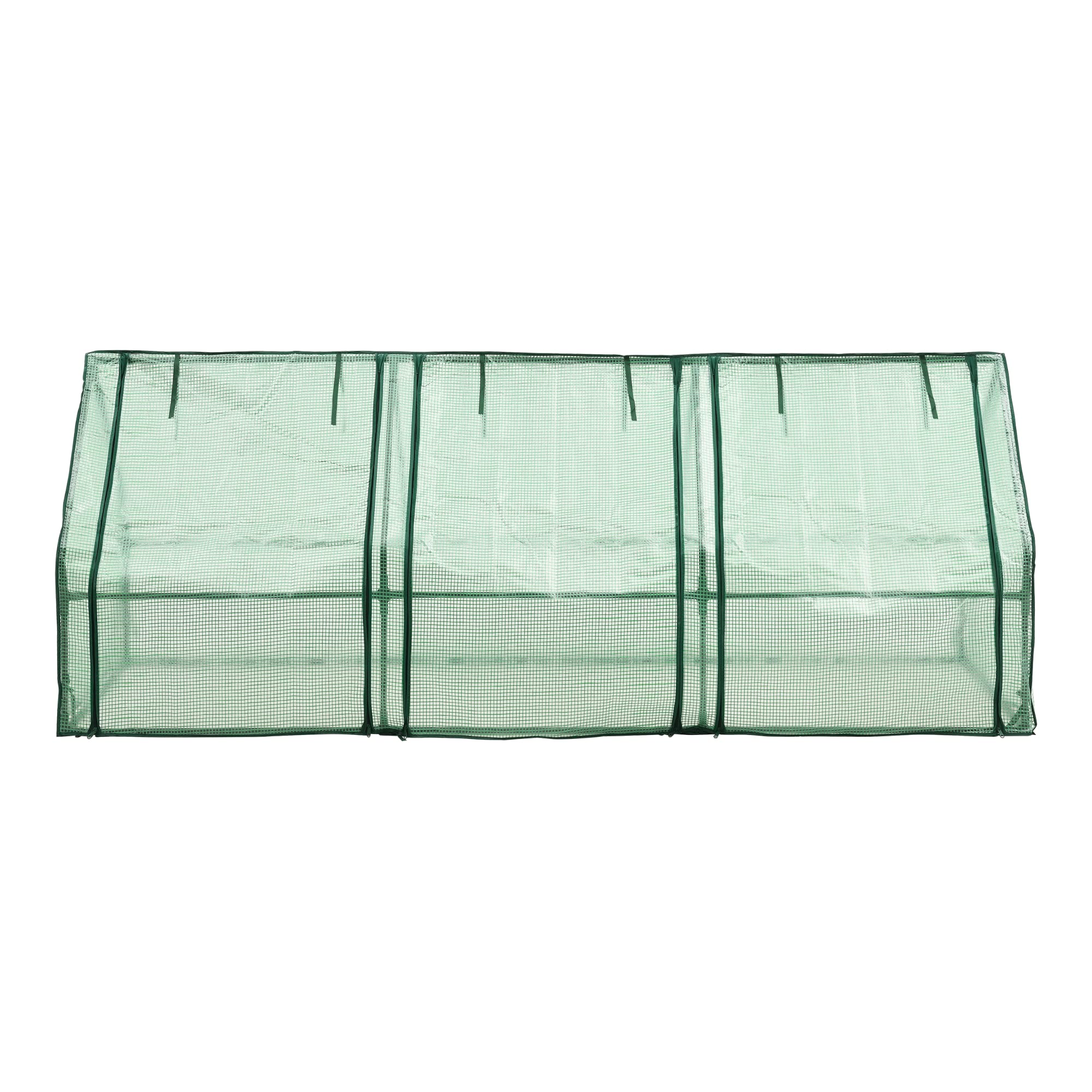 [en.casa] Höflein mini szklarnia foliowa, 240 x 90 x 90 cm, do użytku na zewnątrz, szklarnia z zamkiem błyskawicznym i 3 oknami, folia siatkowa, zielona