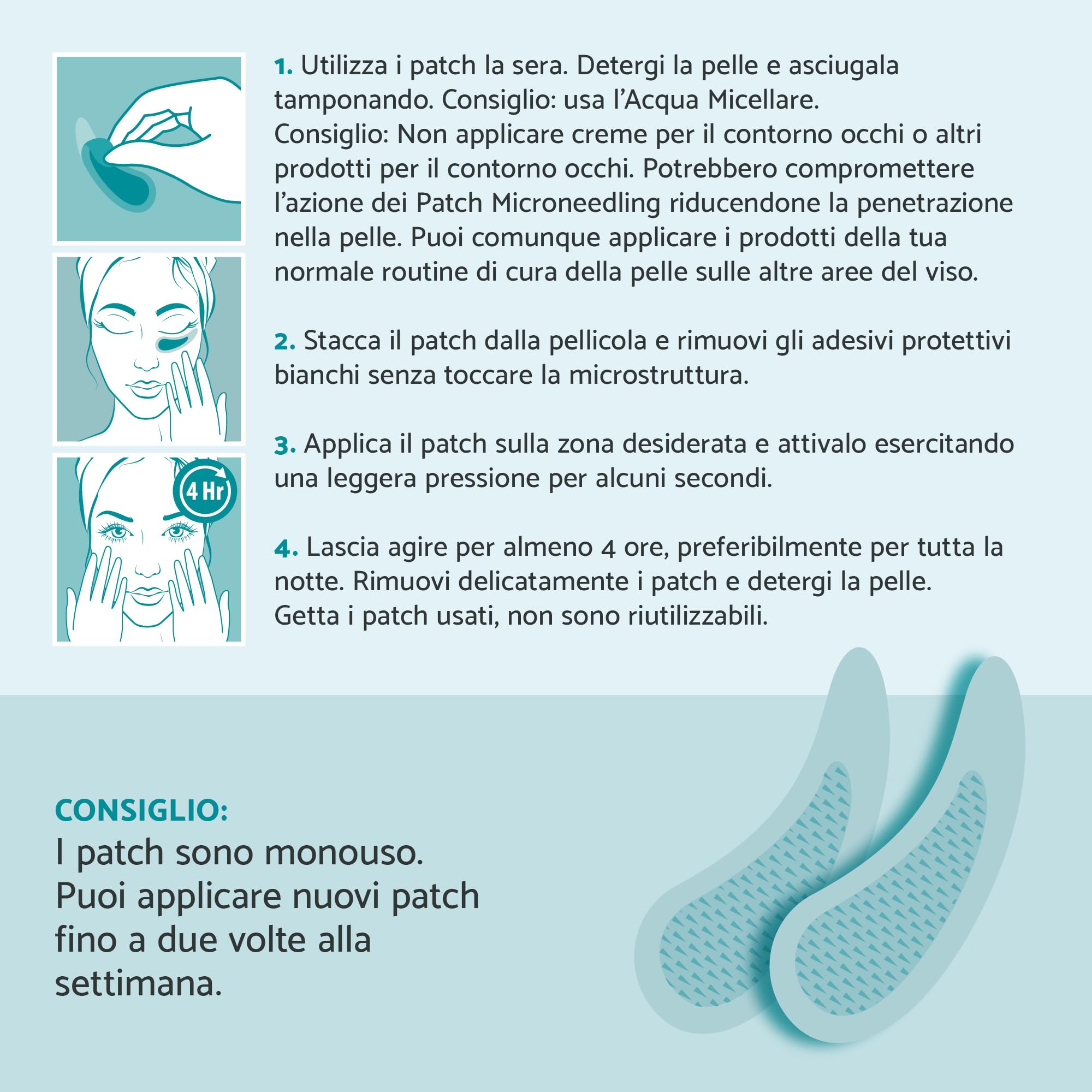 Remescar Patch Occhiaie e Borse Microneedling con Acido Ialuronico e Peptidi – Cerotti Contorno Occhi Antirughe – Idratano, Riducono Borse e Occhiaie, Donano Volume alla Pelle