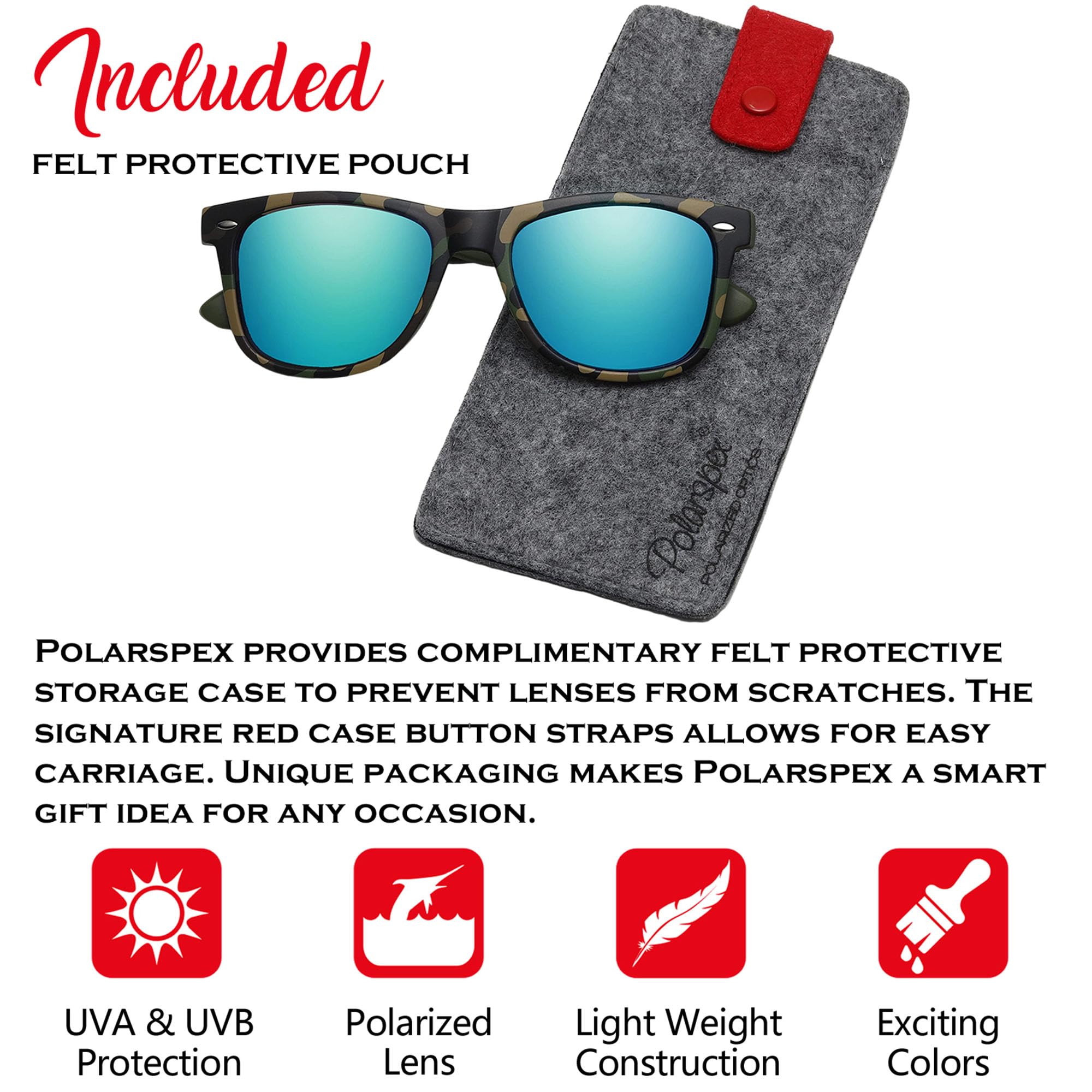 Polarspex - Occhiali da sole polarizzati anni '80, unisex, stile retrò, alla moda, unisex