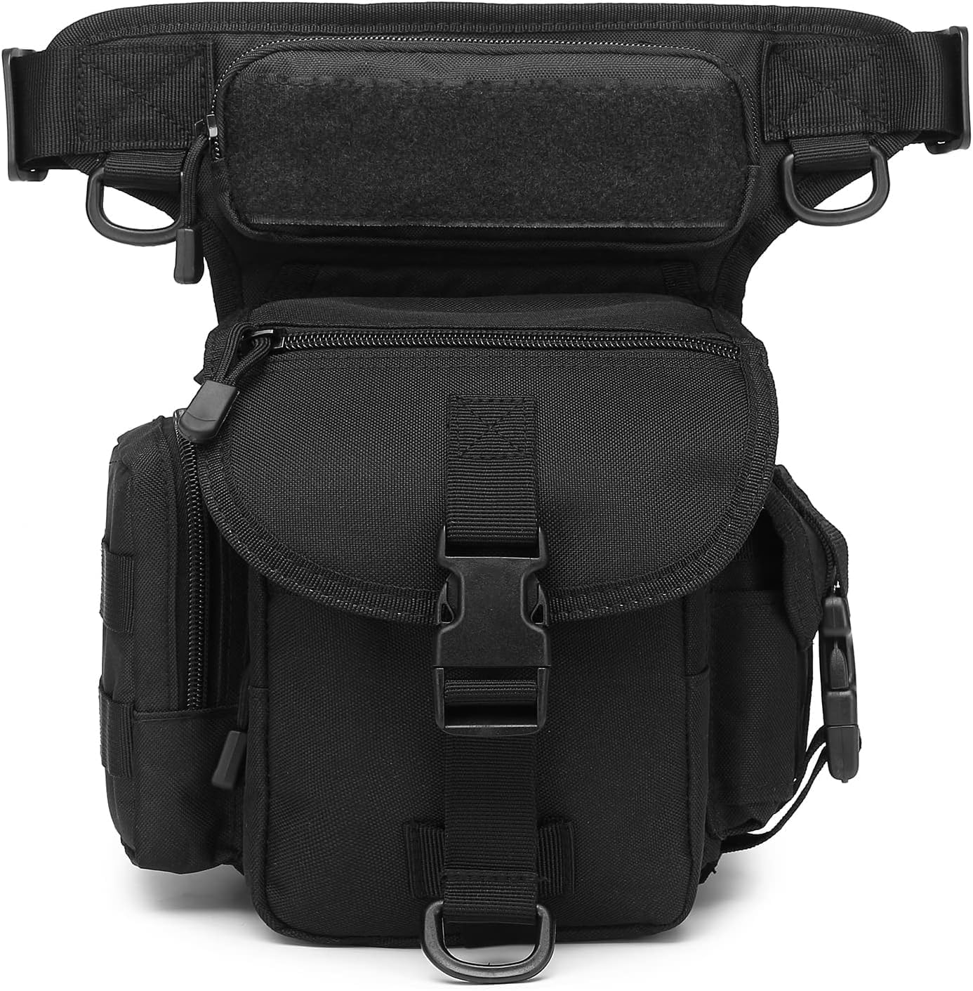Tactical Drop Leg Utility Waist Bag for Outdoor Adventure - Heavy-Duty Military-Style Thigh Pack with Adjustable Leg & Waist Straps, MOLLE System-Cross Body (Black)-image-16
