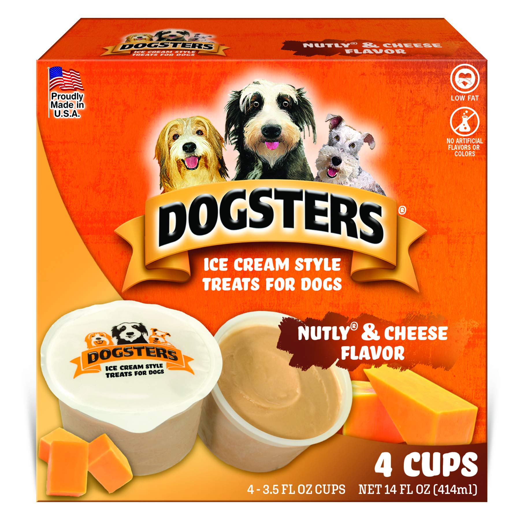 Snow Cups, Treats for Dogs, Nutly Peanut Butter & Cheese, 3.5 Ounce, 4 Count (Frozen)