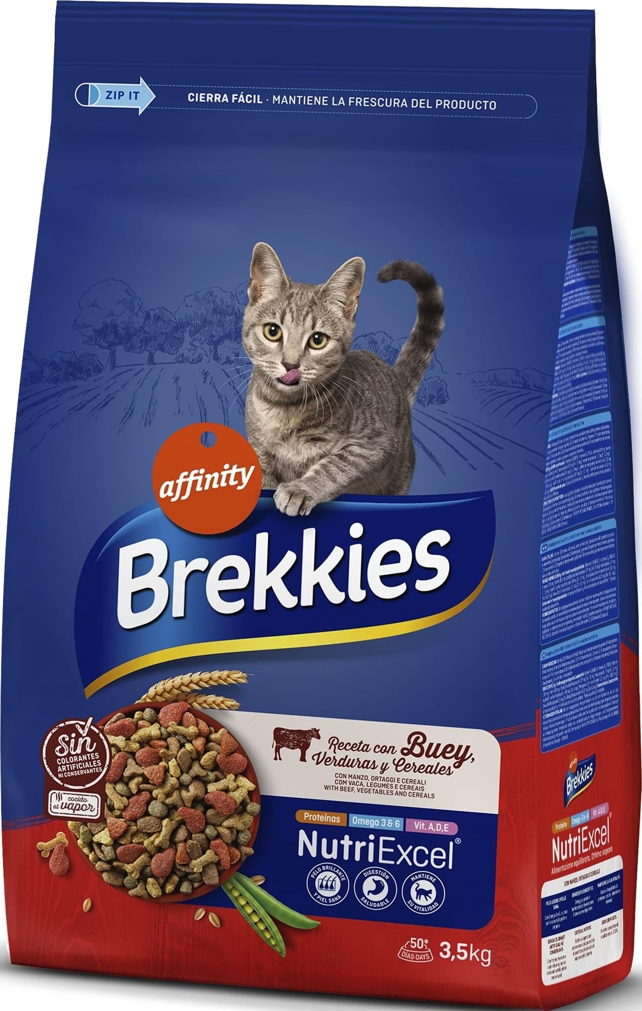 Brekkies Pienso para Gatos con Buey, Verduras y Cereales 3,5kg 3500 g